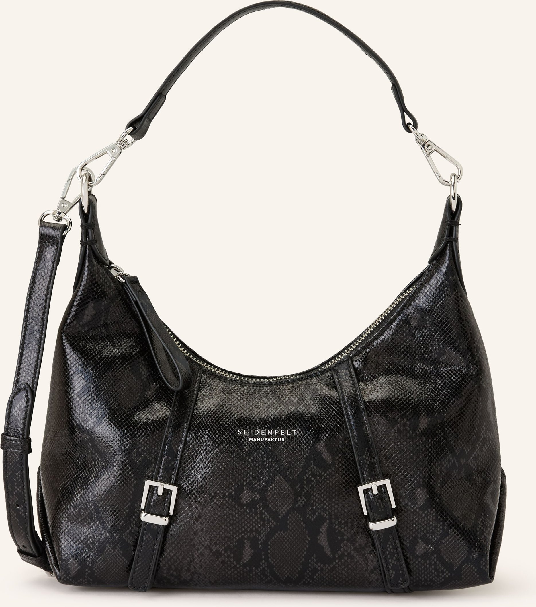 Seidenfelt Handtasche Lilleby schwarz