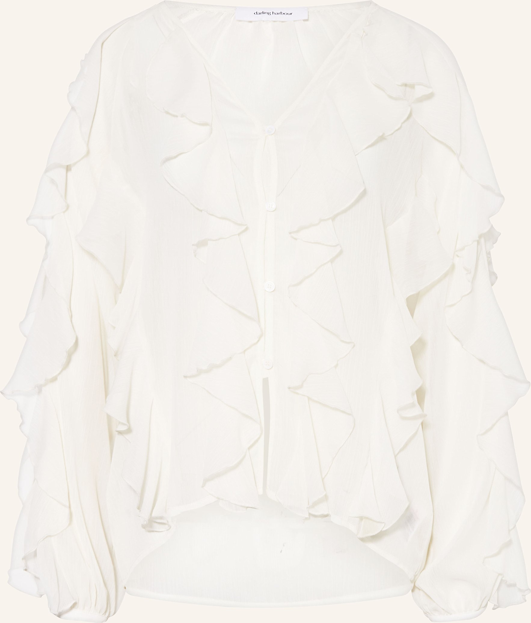 Thumbnail - Darling Harbour Bluse Mit Volants weiss