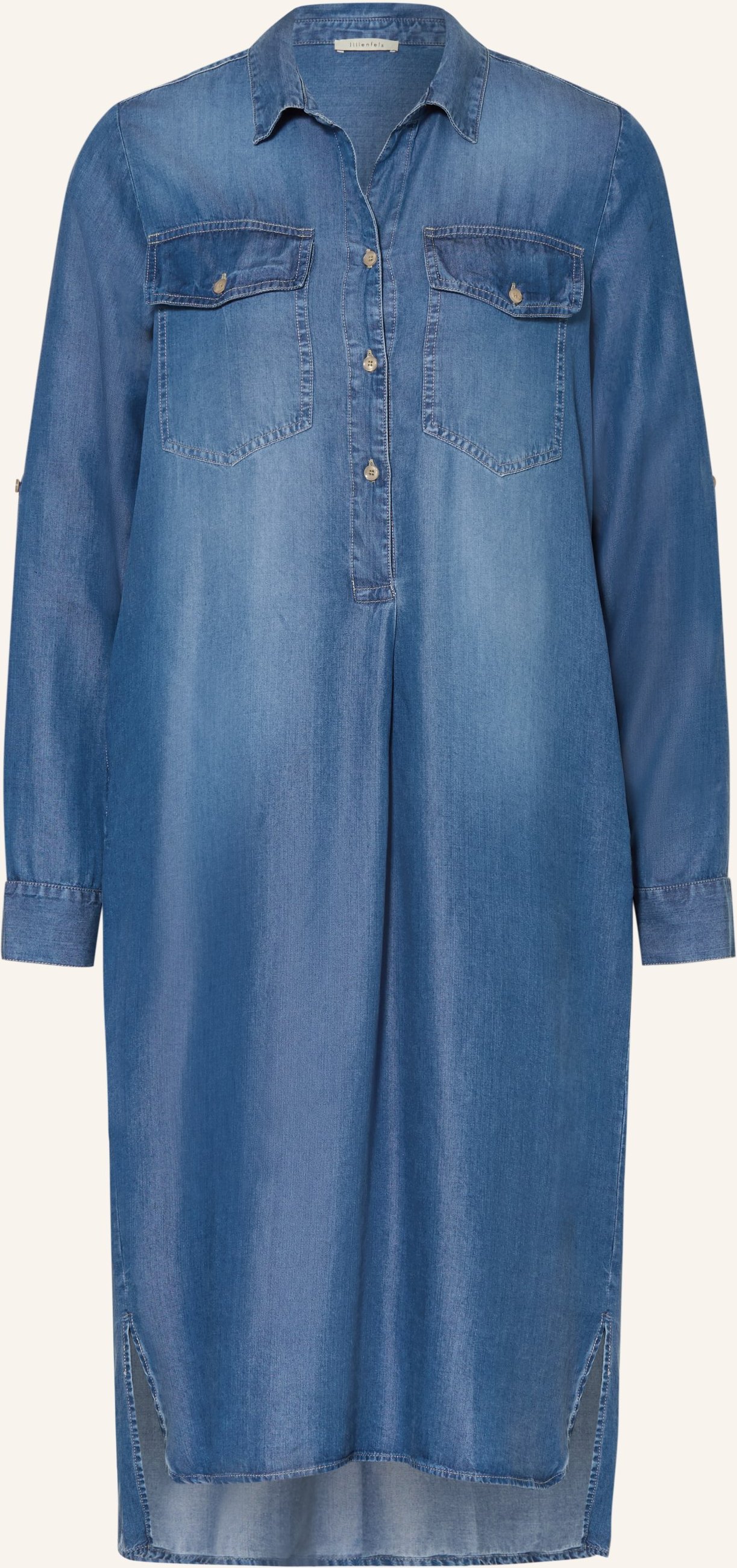 Lilienfels Hemdblusenkleid In Jeansoptik blau