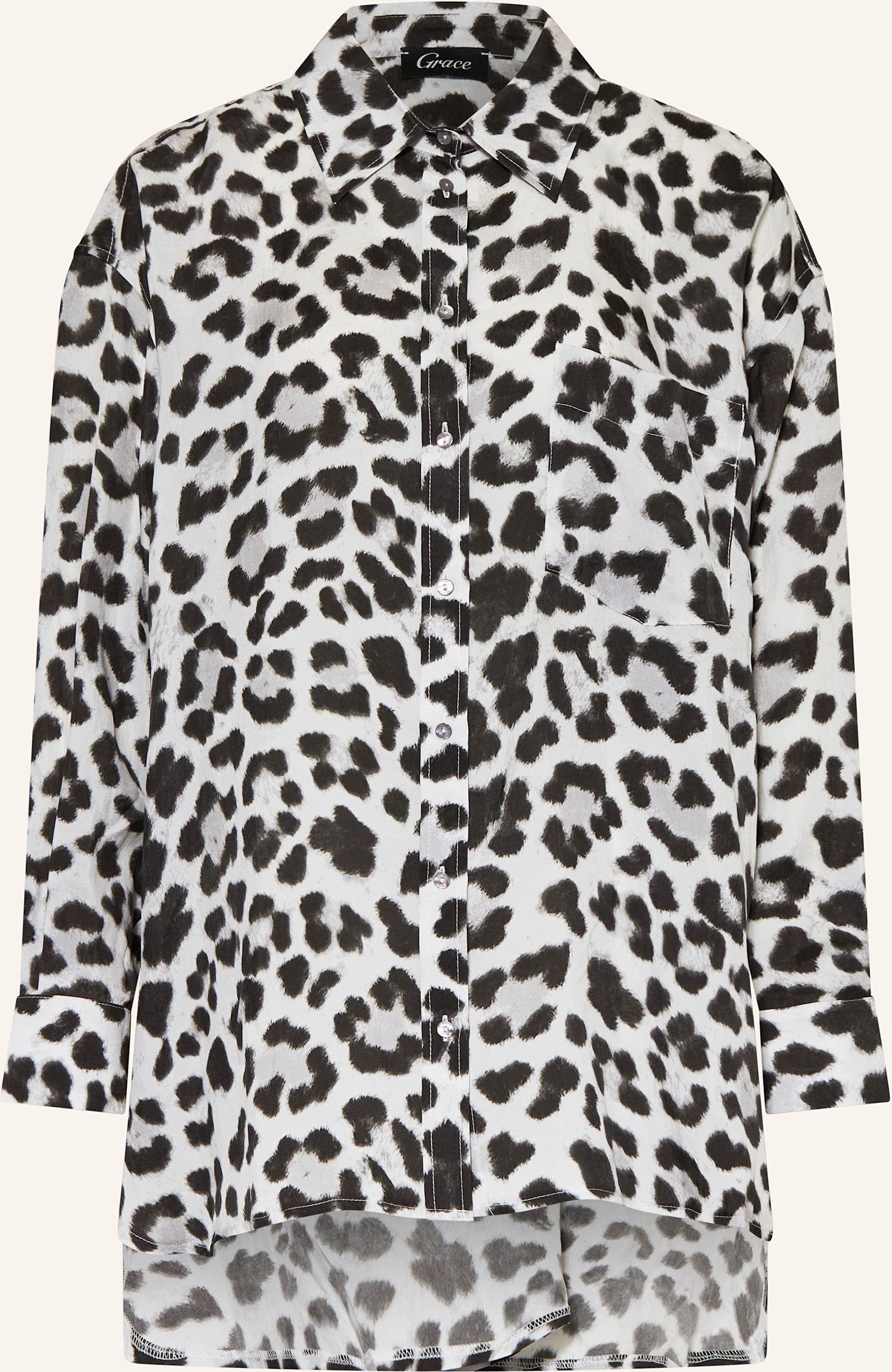 Grace Hemdbluse Aus Satin schwarz