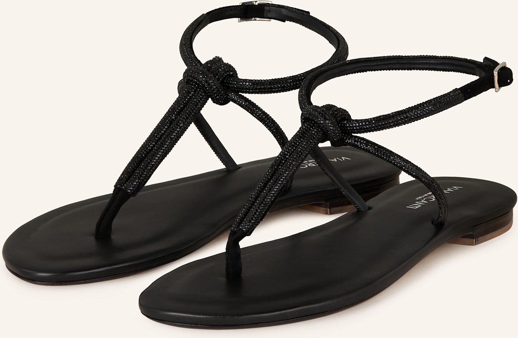 Viamercanti Sandalen Erchie Mit Schmucksteinen schwarz