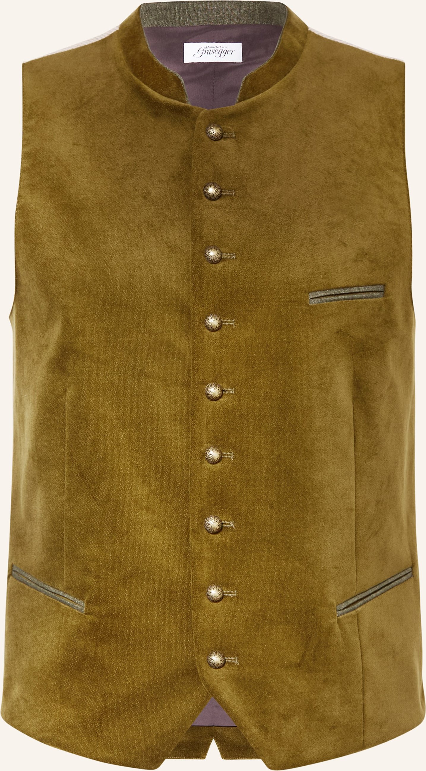 Grasegger Trachtenweste Kreuzer Aus Samt gruen