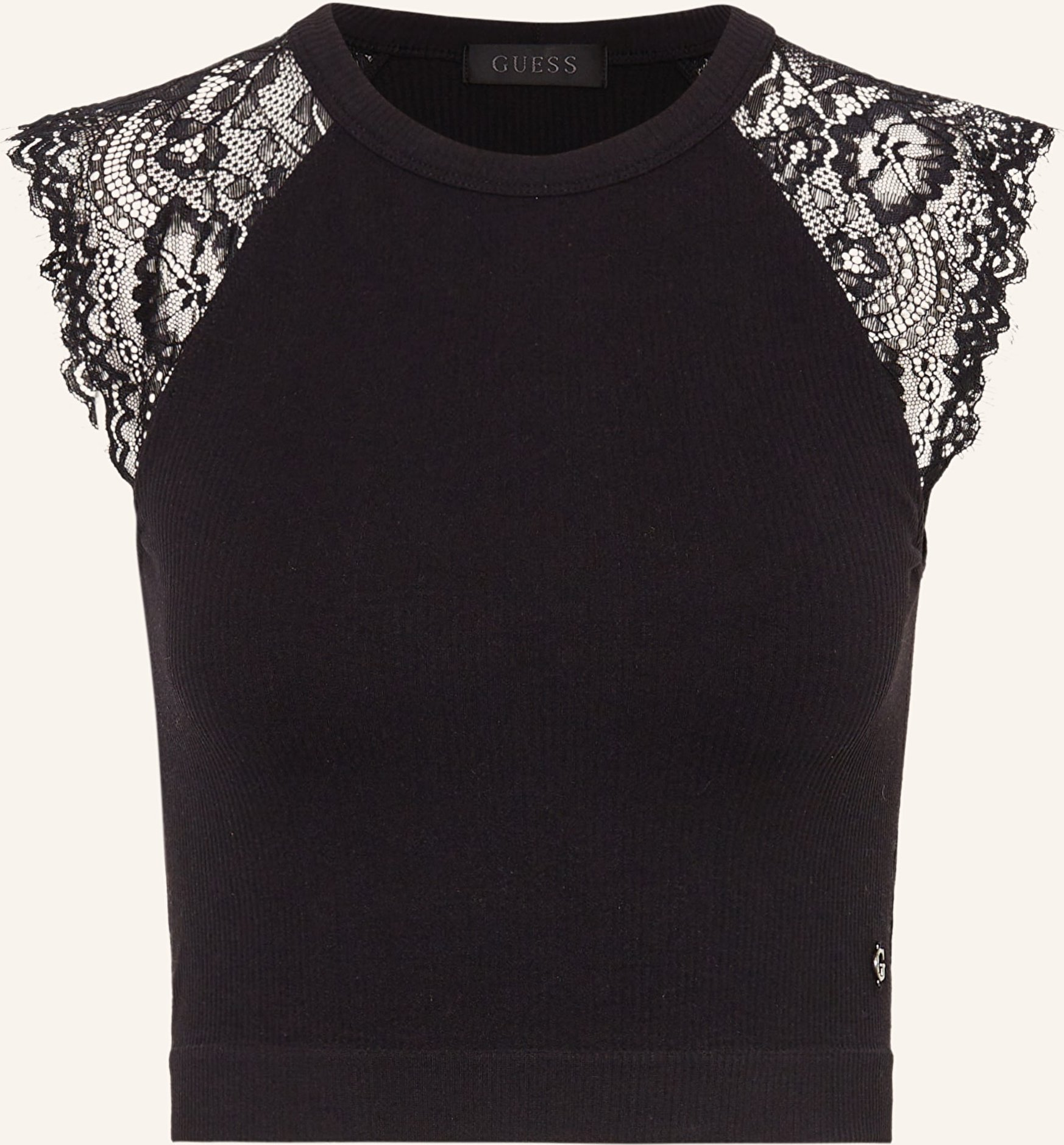 Guess Cropped-Top Millie Mit Spitze schwarz