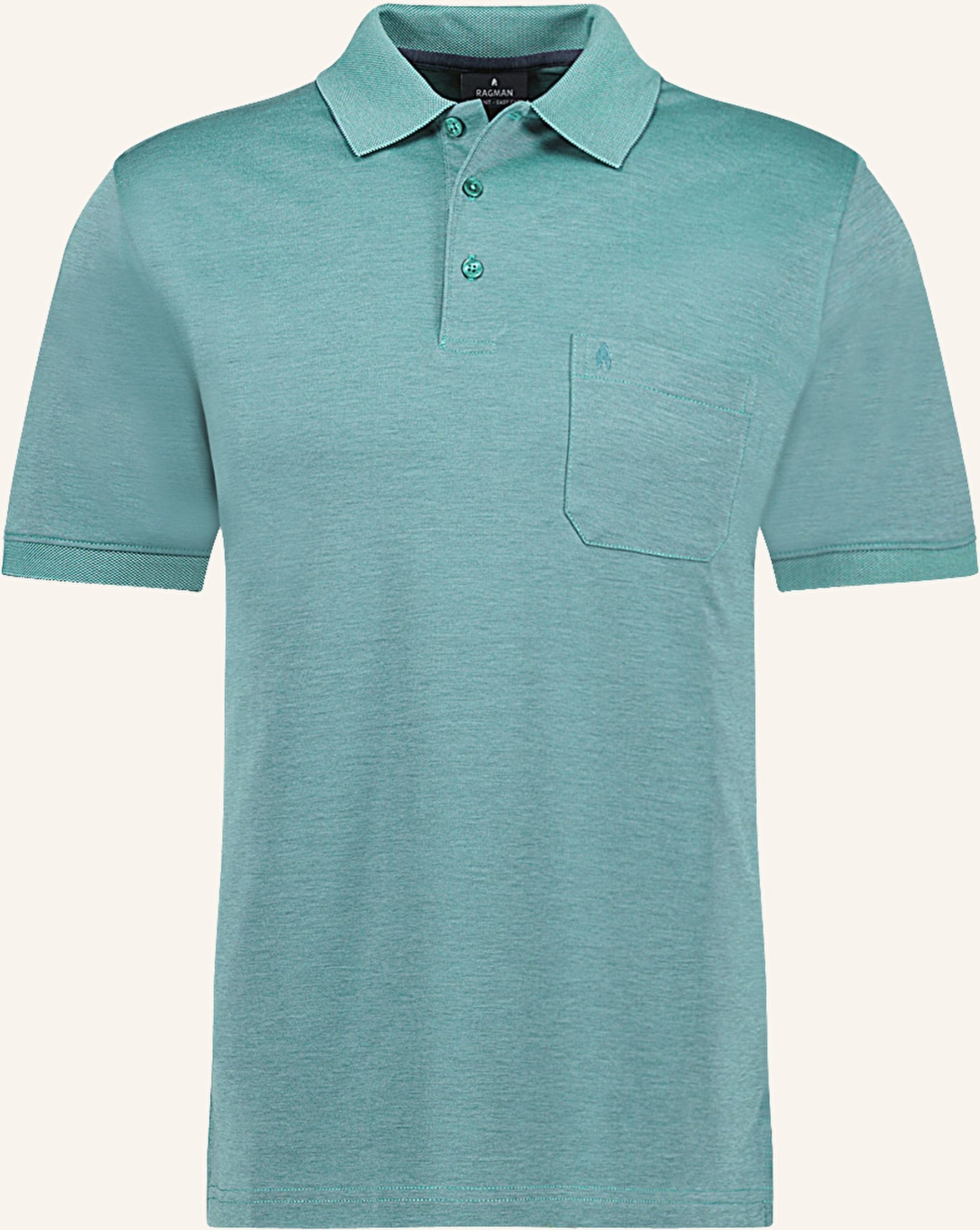 Ragman Piqué-Poloshirt gruen