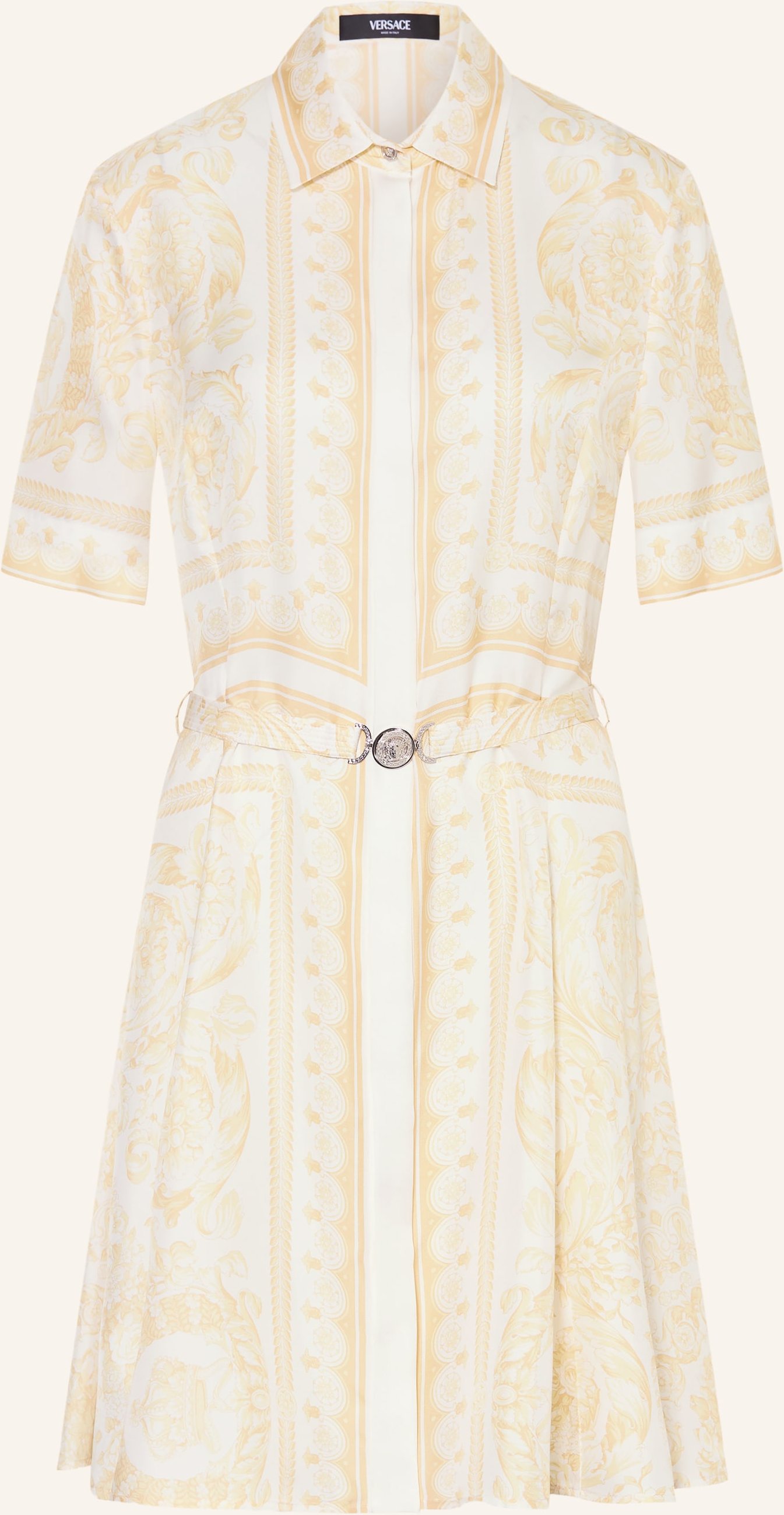 Versace Hemdblusenkleid Aus Seide gold