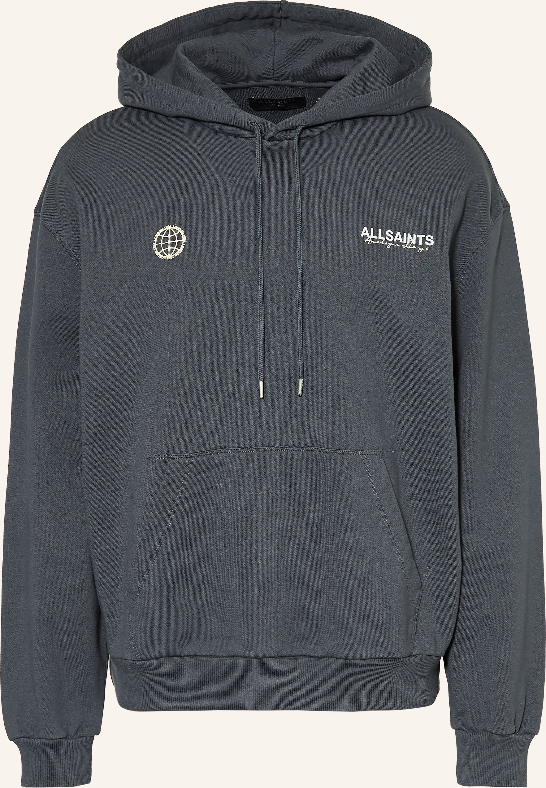 Allsaints Hoodie Emblem grau