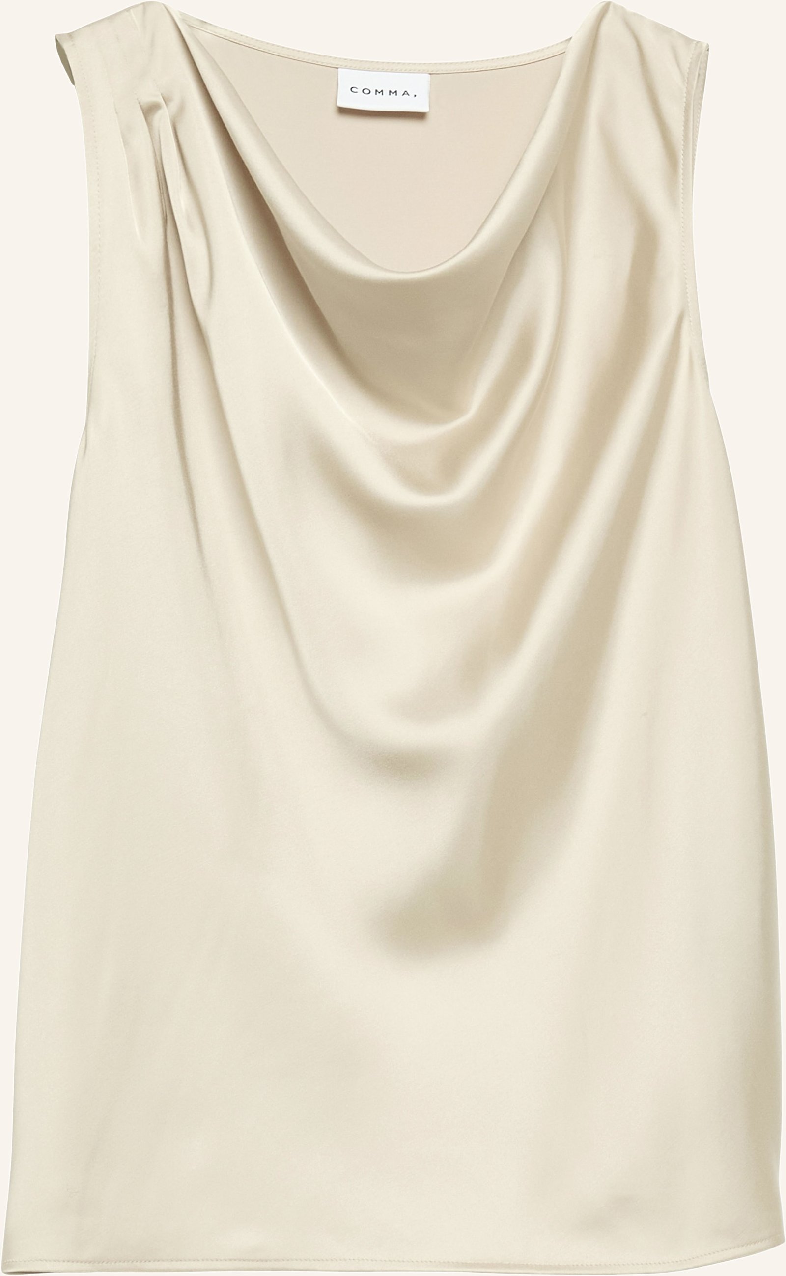 Comma Blusentop Aus Satin beige