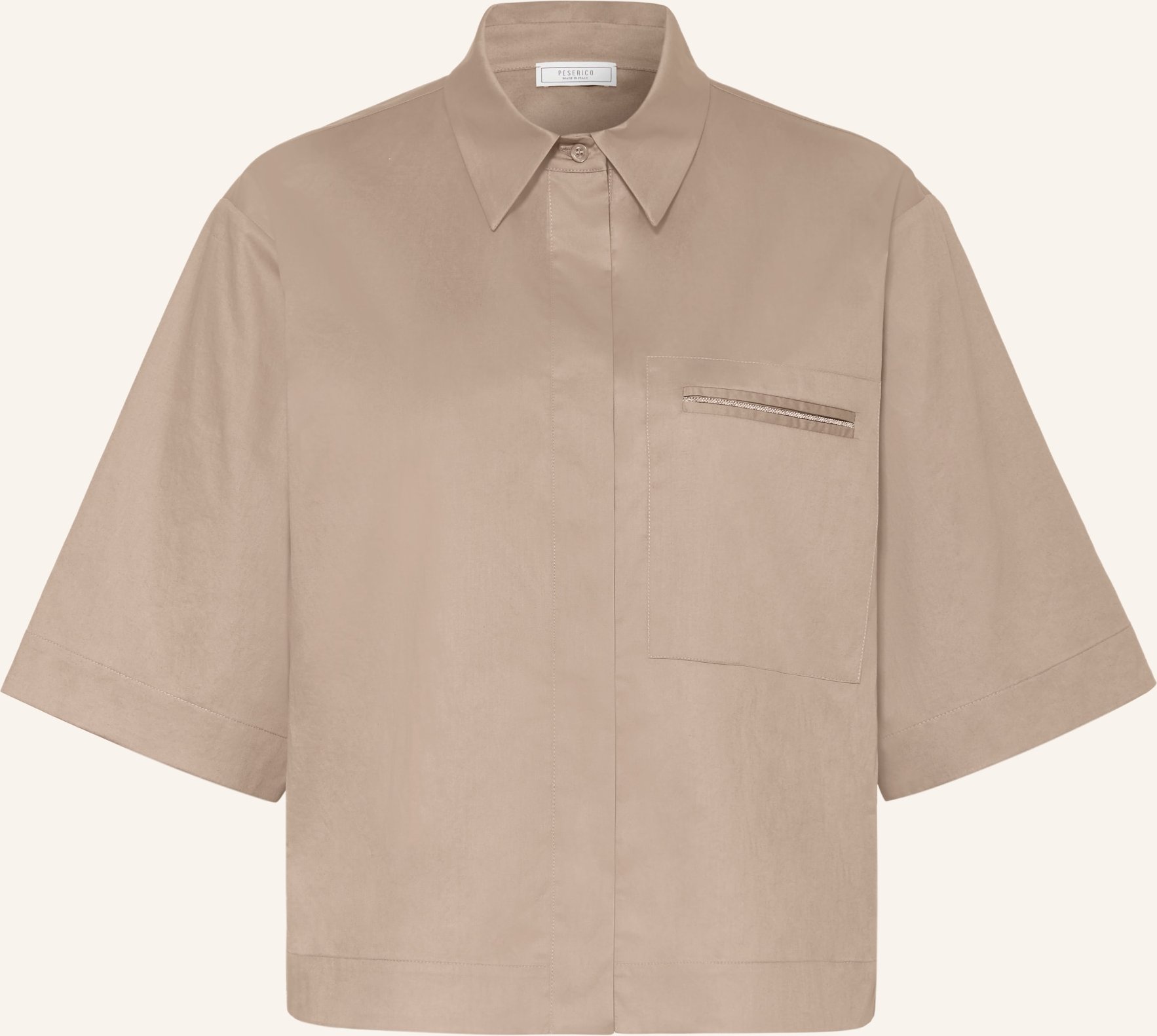 Peserico Hemdbluse Mit Schmucksteinen beige