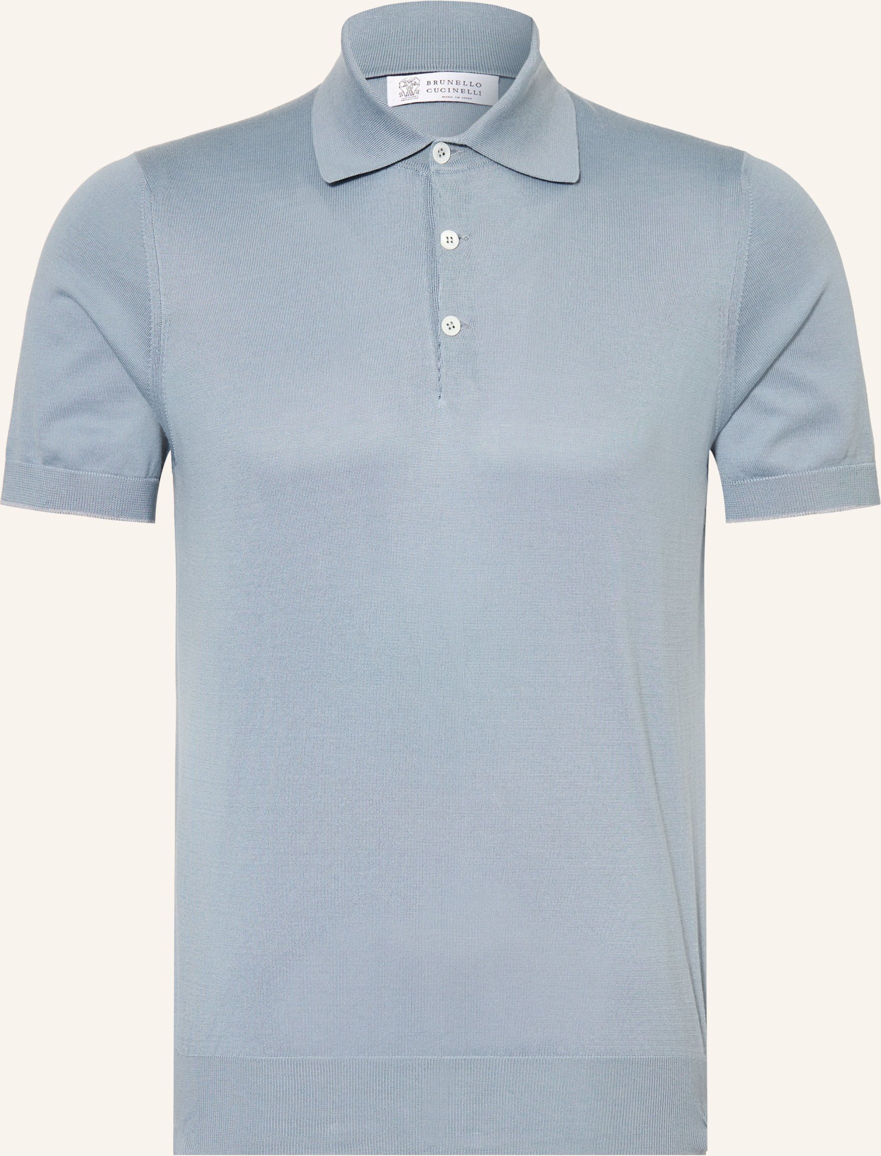 Brunello Cucinelli Jersey-Poloshirt blau