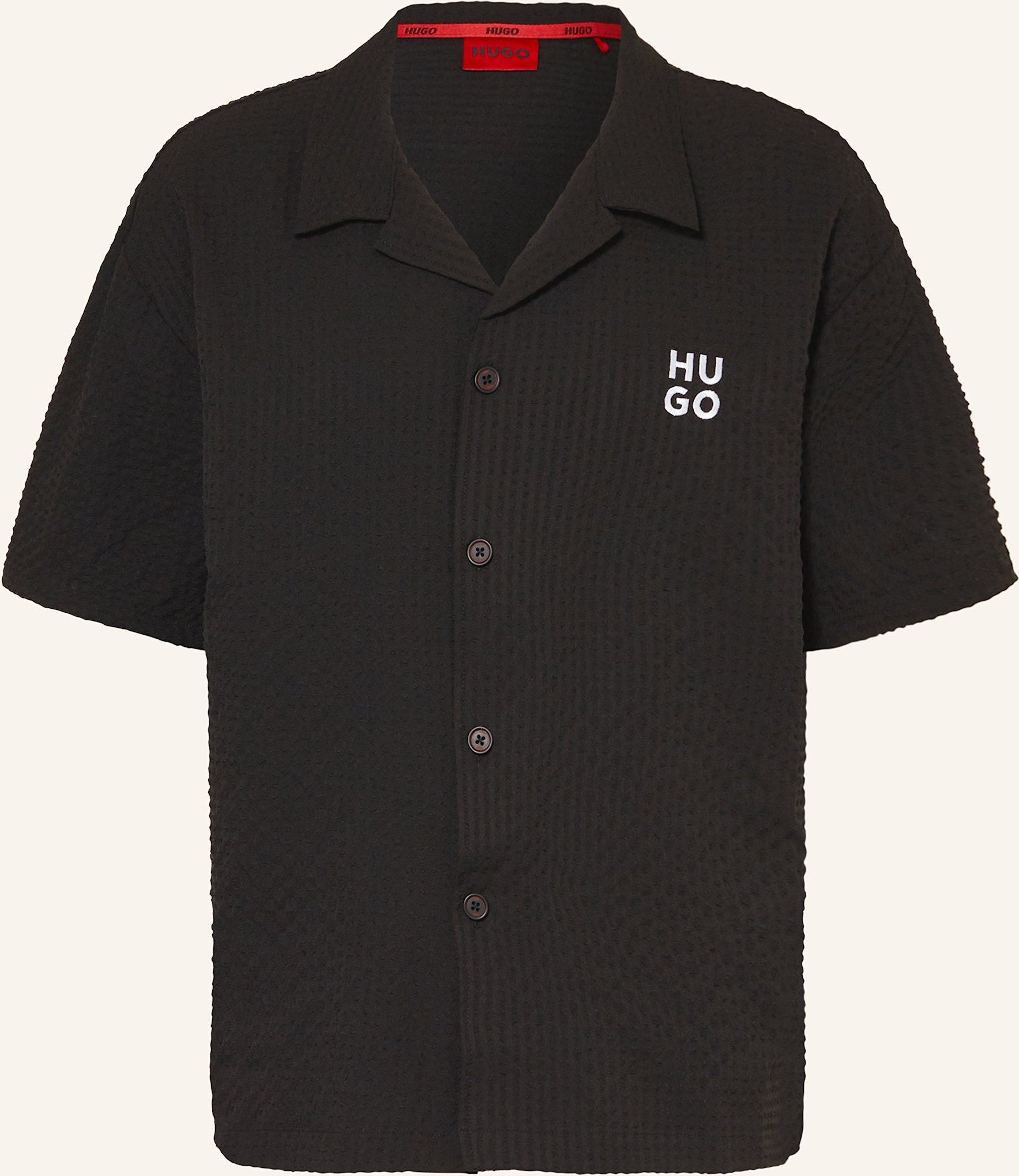Hugo Resorthemd Chaffle Comfort Fit schwarz