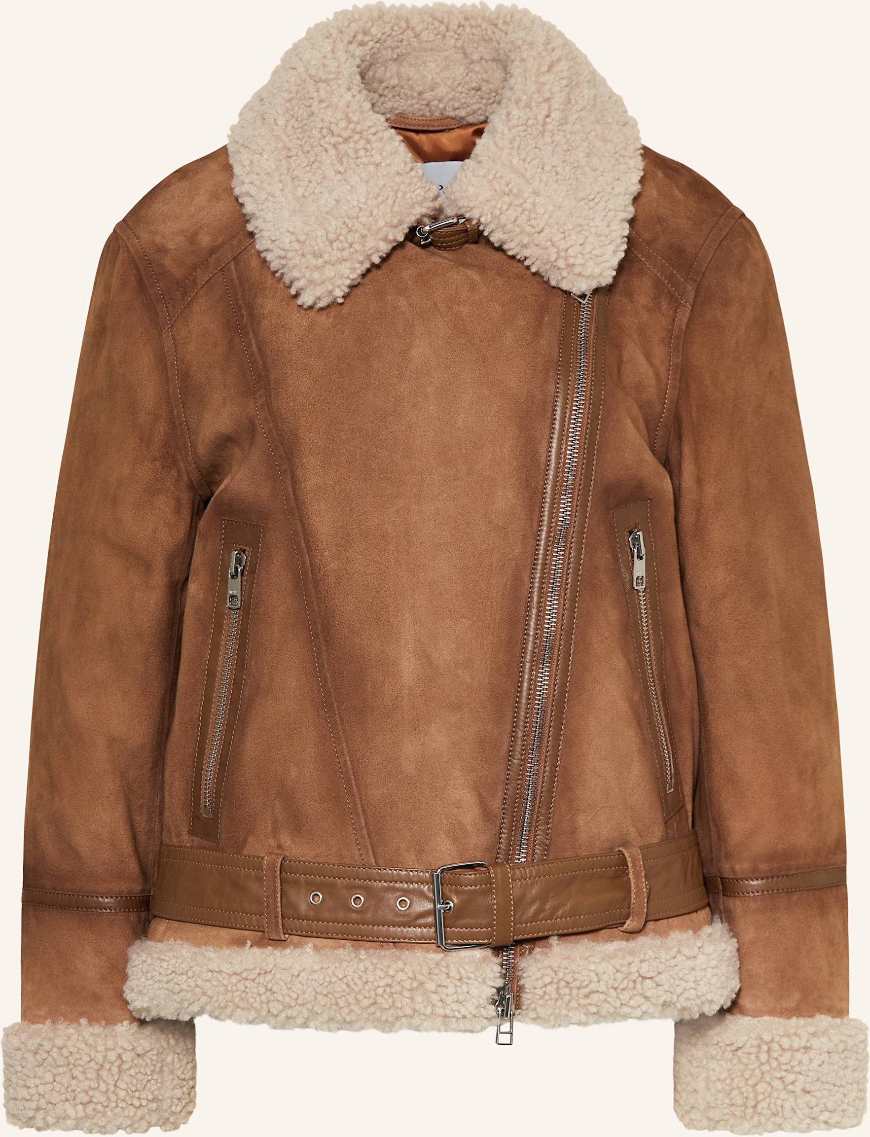 Thumbnail - Marc O'polo Denim Lederjacke Mit Teddyfell gelb