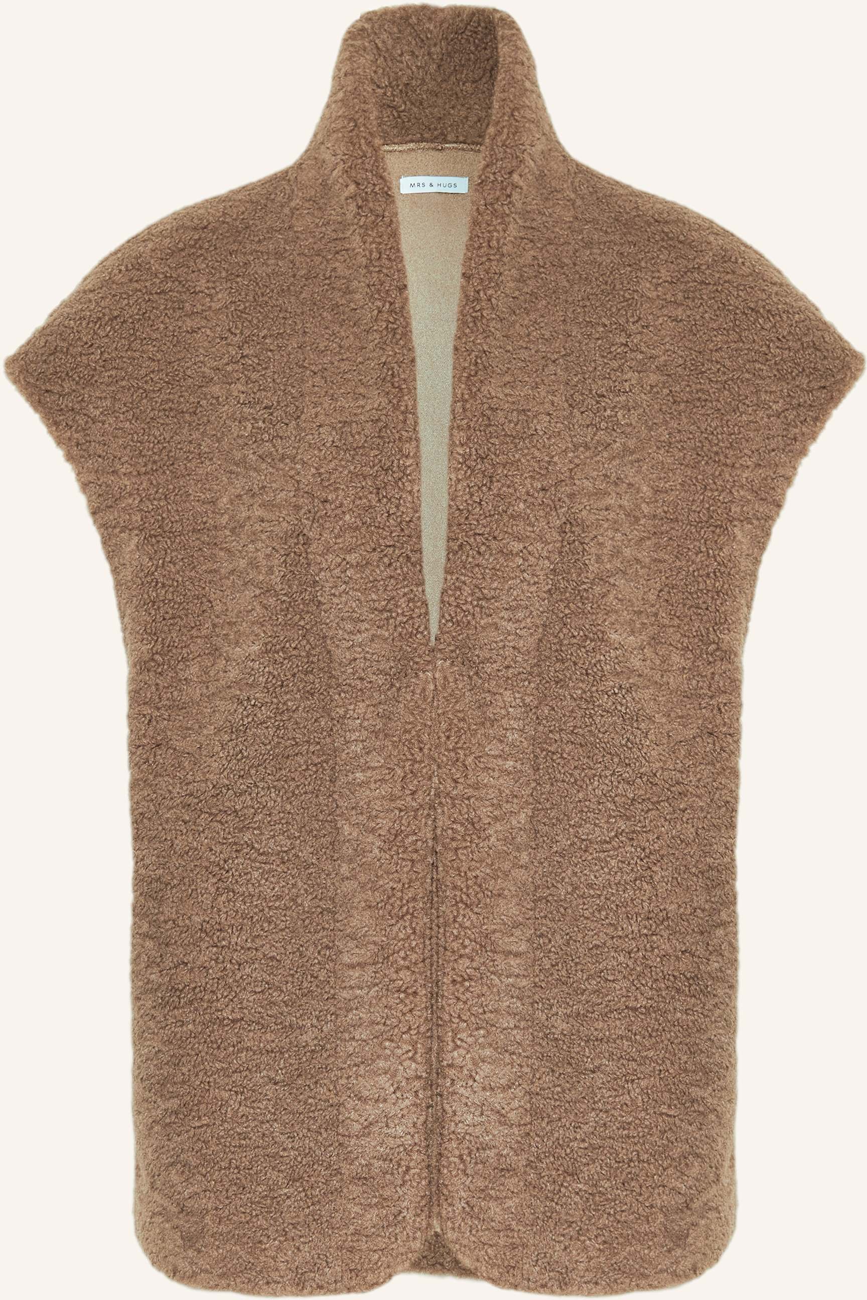 Mrs & Hugs Teddyfell-Weste braun