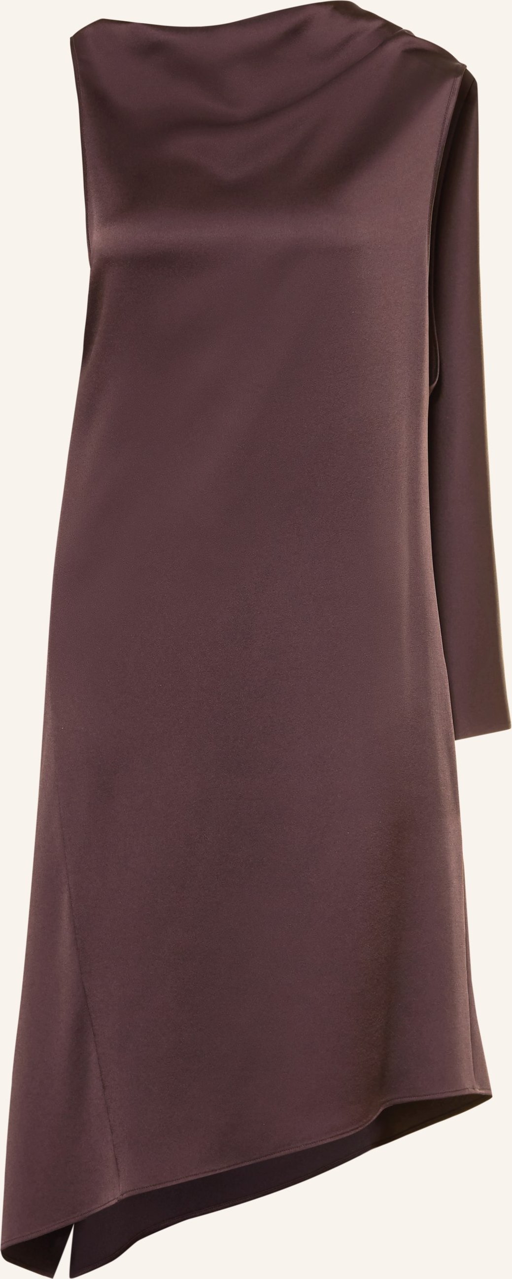 Boss Satinkleid Daverse Mit Volants braun