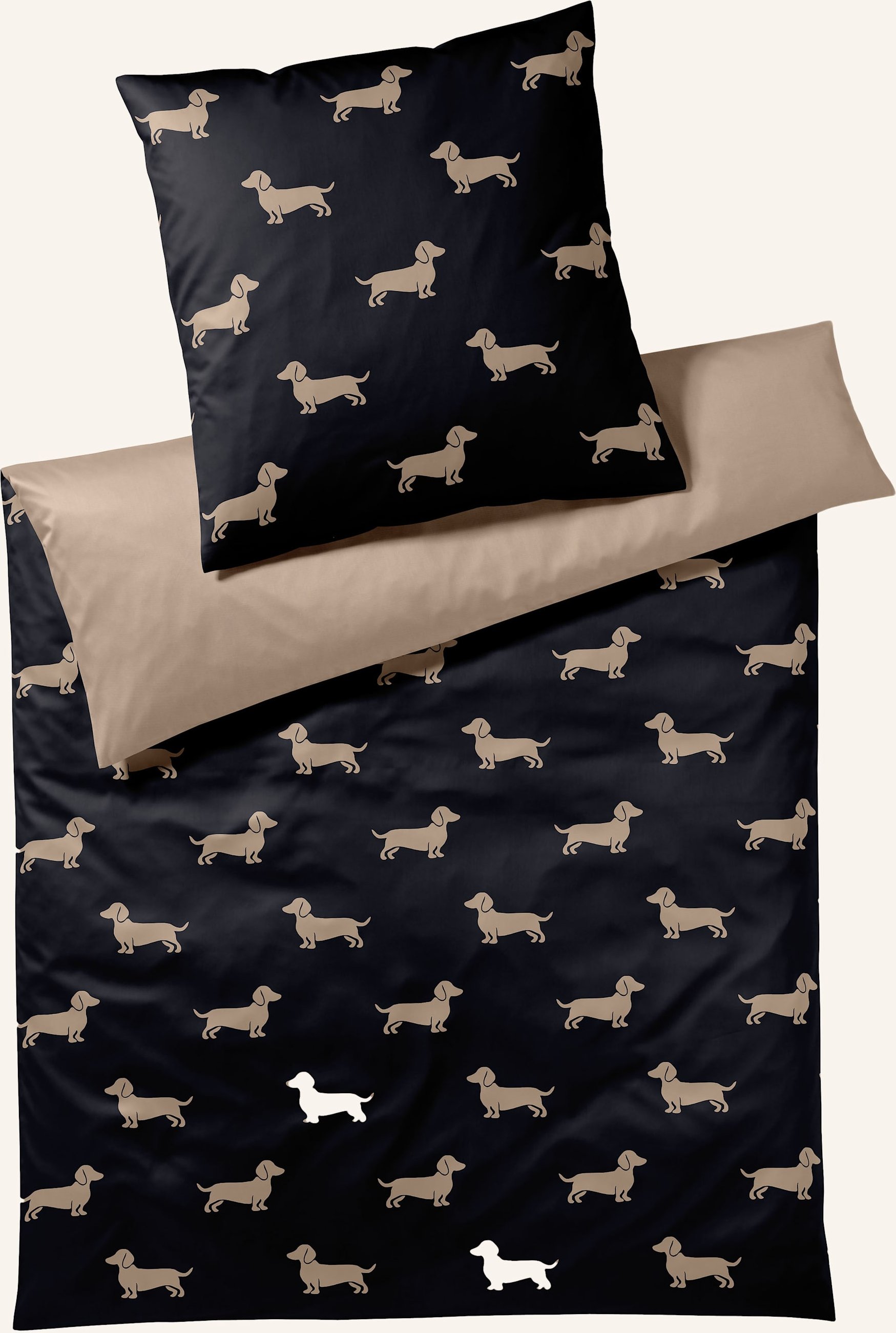 Elegante Bettwäsche Dogs silber