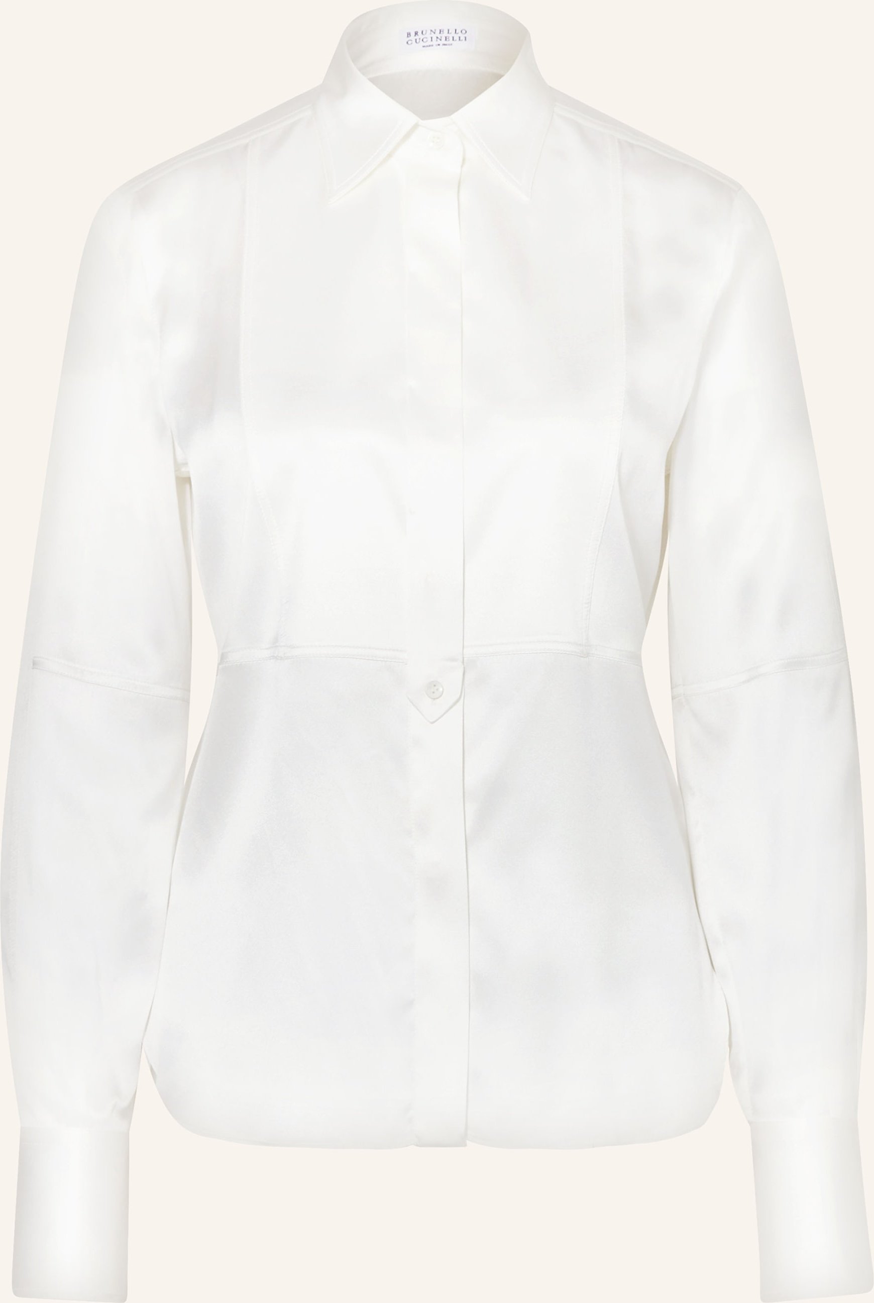Brunello Cucinelli Hemdbluse Aus Seide weiss