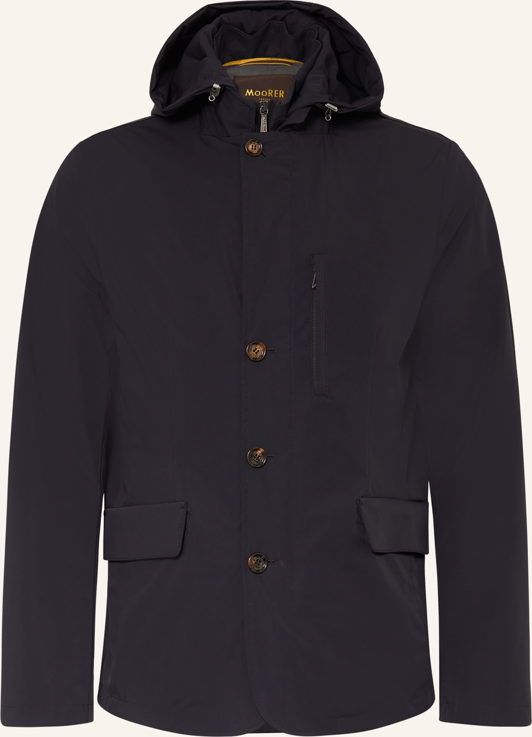 Moorer Jacke Raineri Mit Herausnehmbarer Blende Und Abnehmbarer Kapuze blau