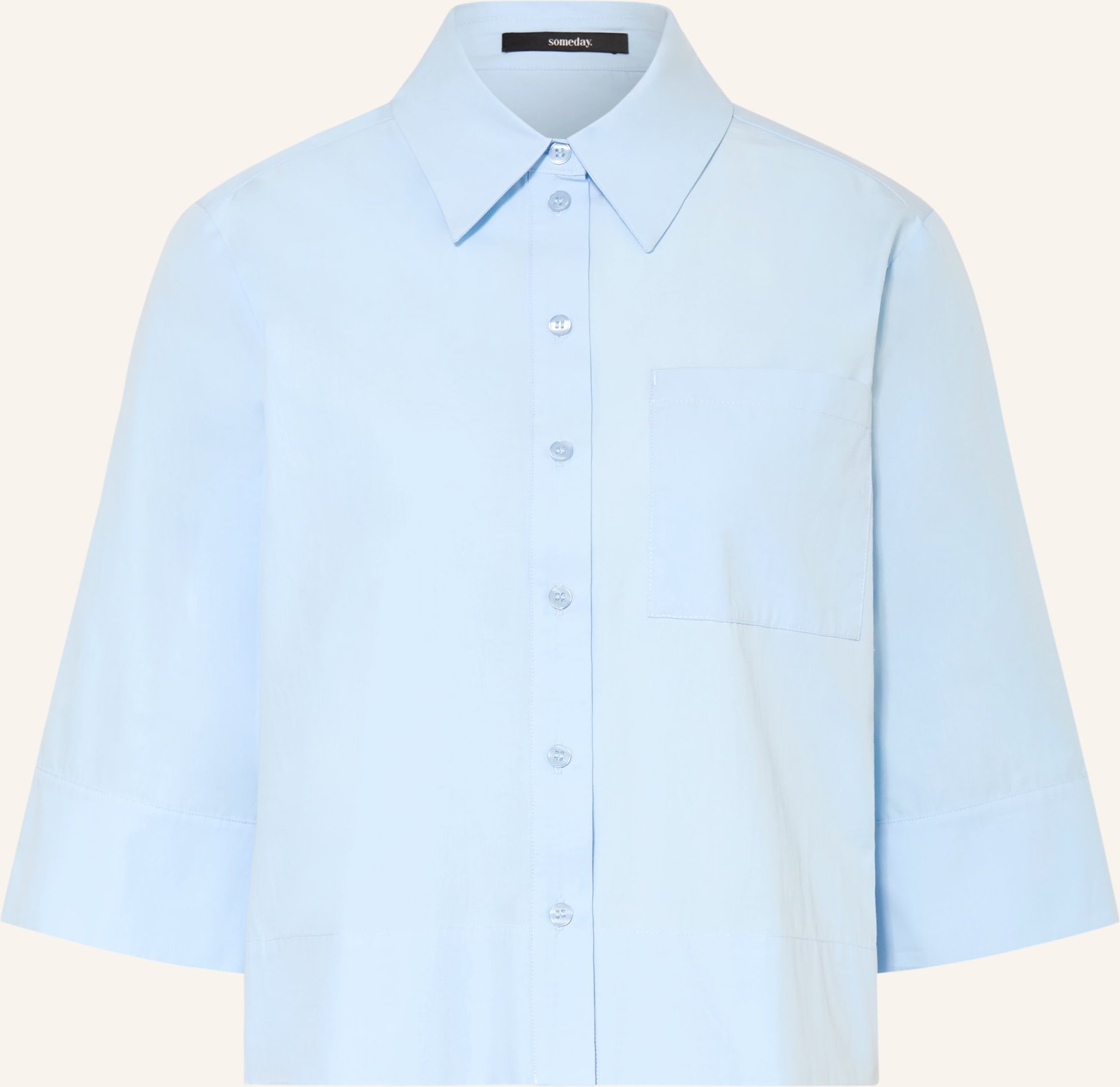 Someday Hemdbluse Zarba Bold Mit 3/4-Arm blau