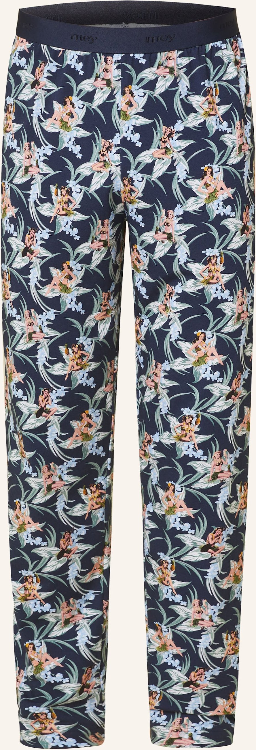 Mey Schlafhose Serie Tropical Bliss blau