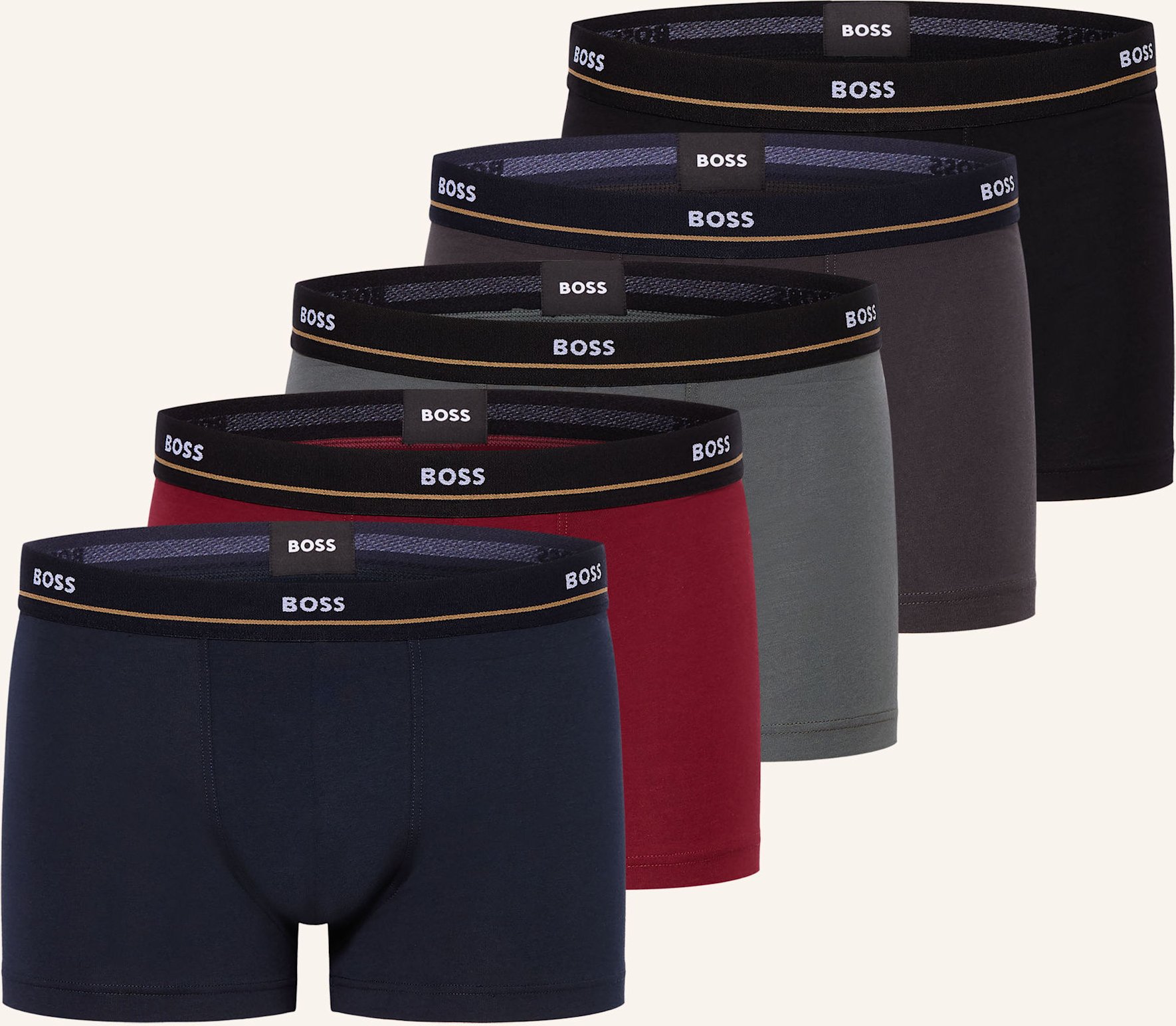 Thumbnail - Boss 5er-Pack Boxershorts Essential grau