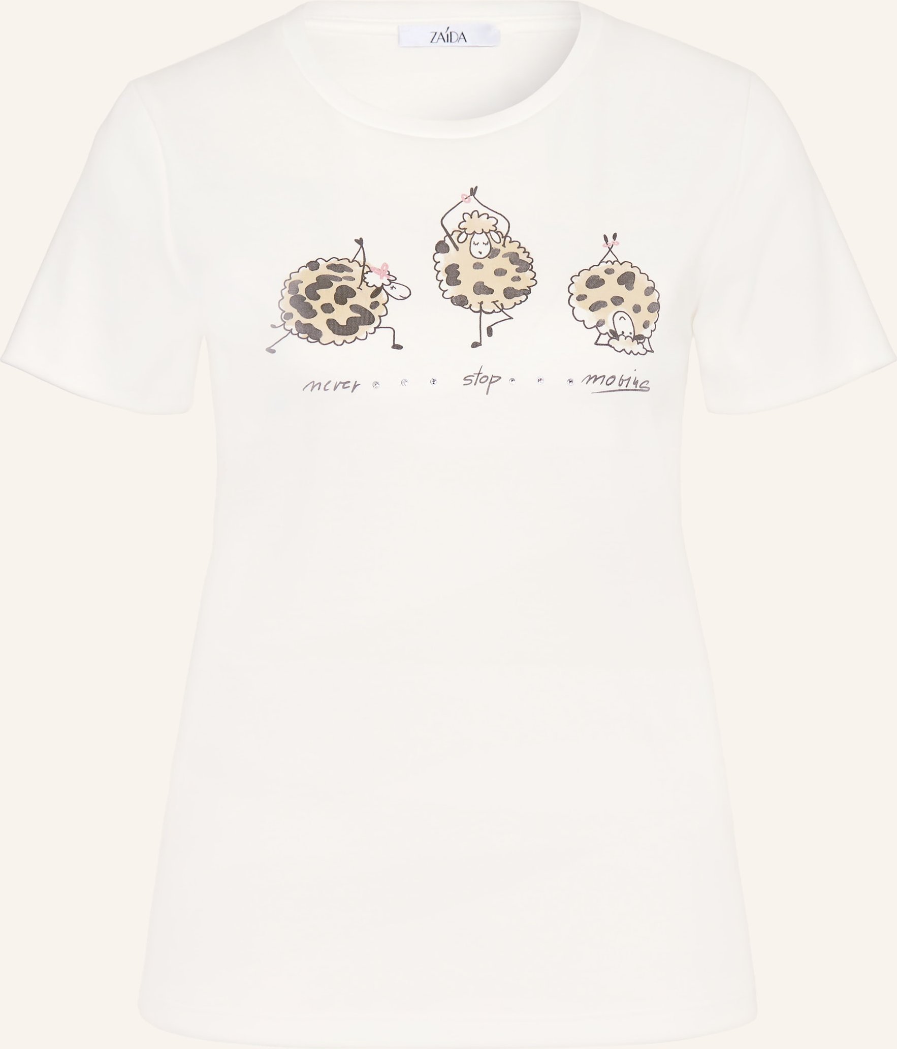 Zaída T-Shirt Mit Schmucksteinen beige