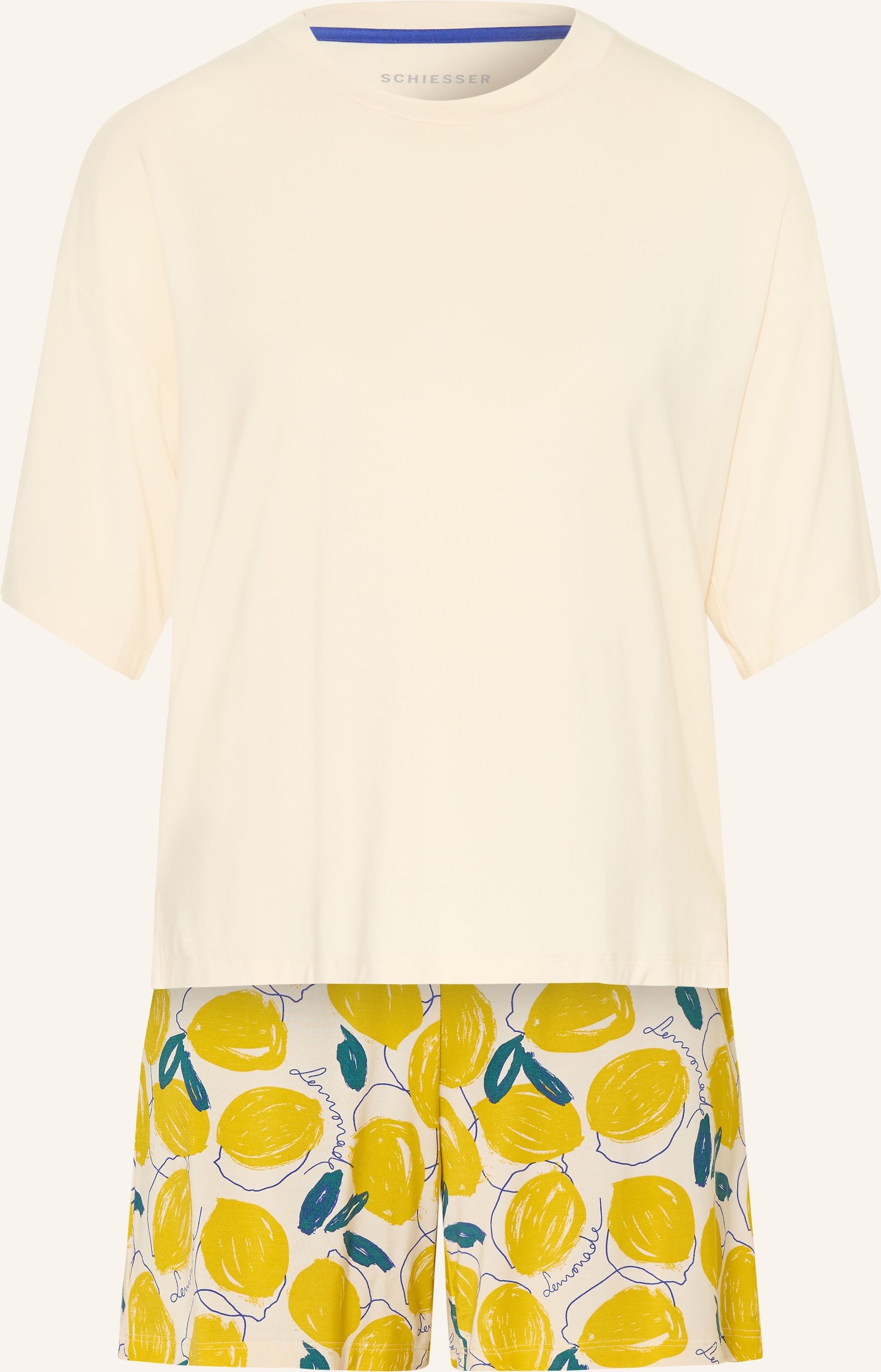 Schiesser Shorty-Schlafanzug Casual Fashion weiss