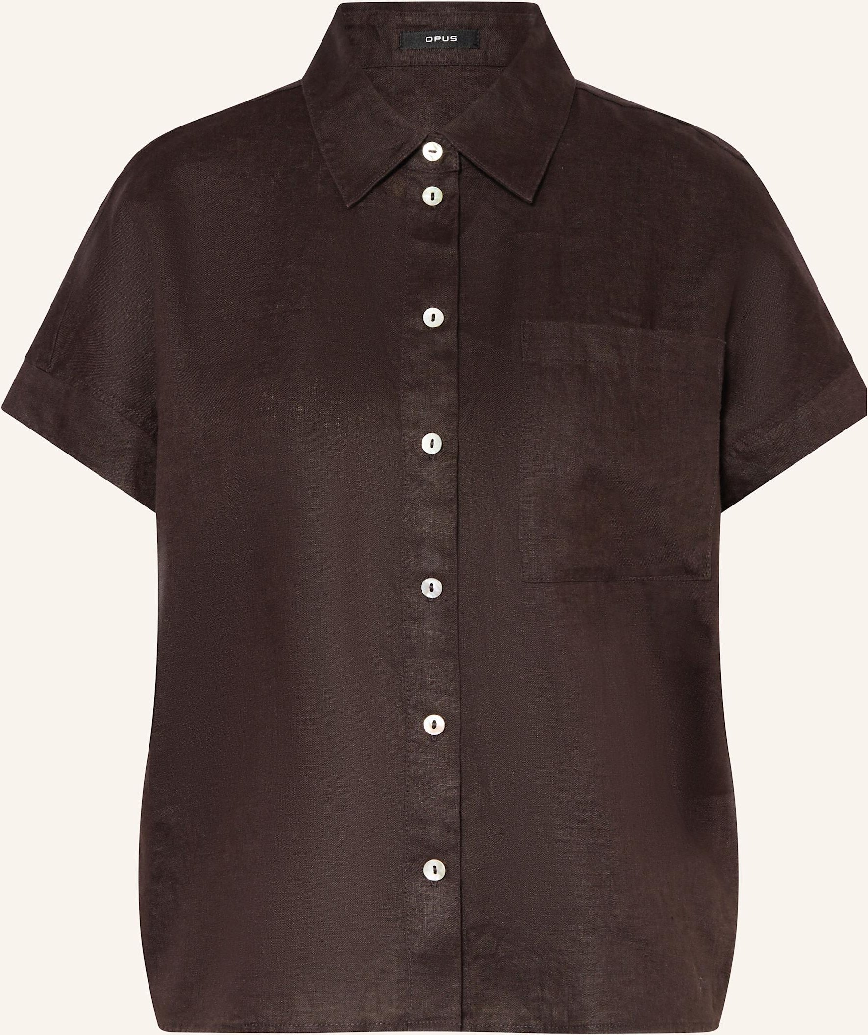 Opus Hemdbluse Felisa Aus Leinen braun