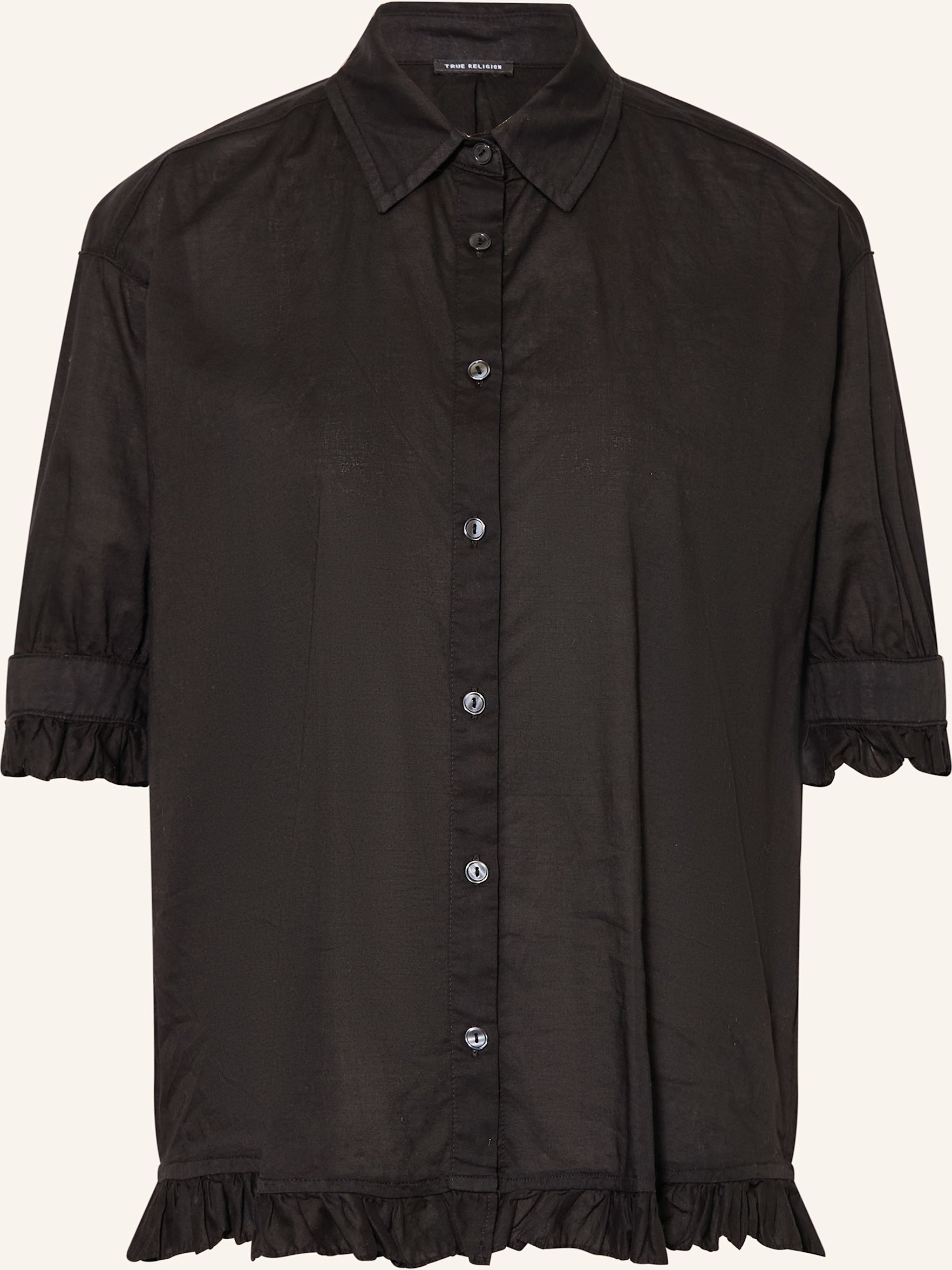 True Religion Hemdbluse Jimena Mit Rüschen schwarz