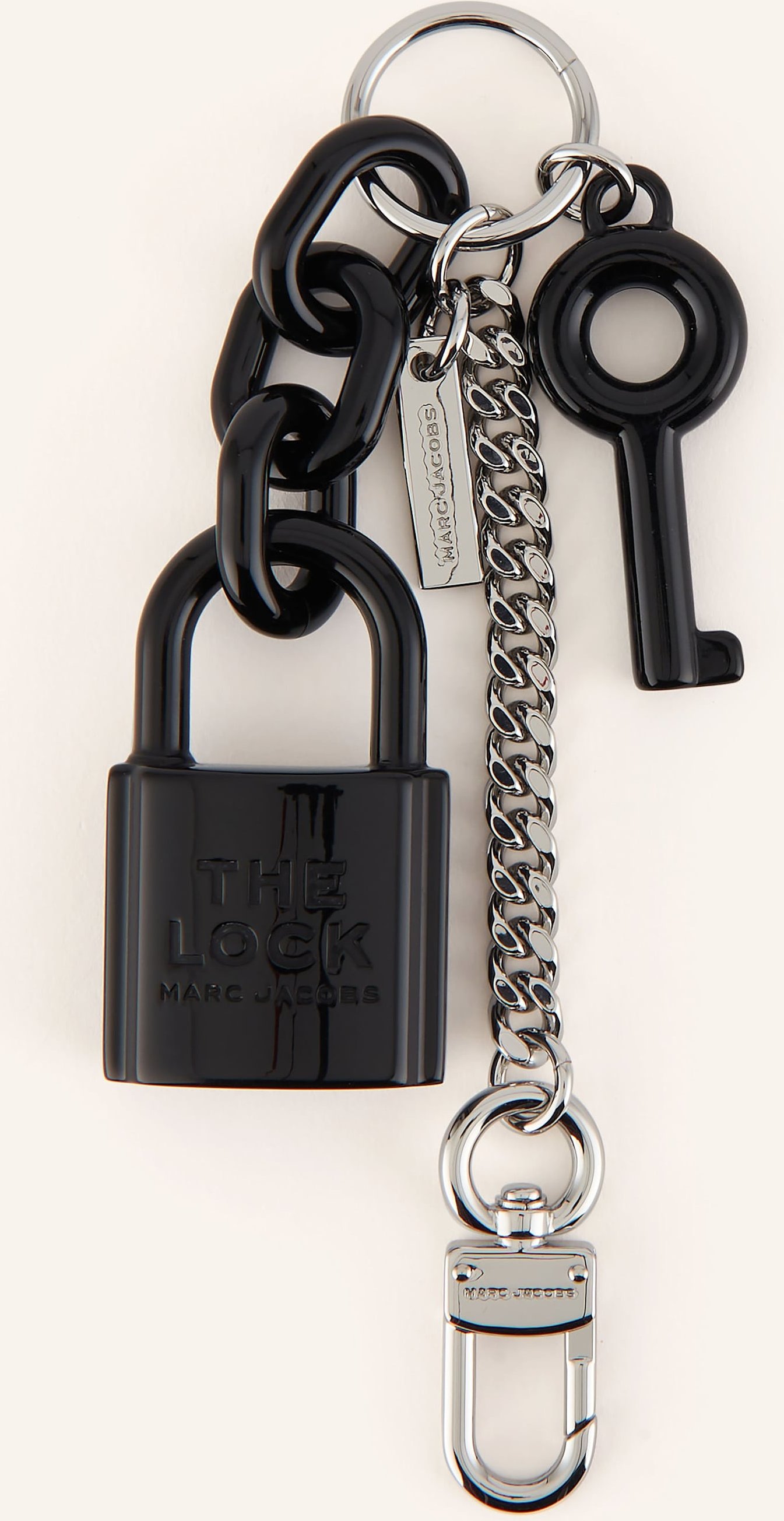 Thumbnail - Marc Jacobs Taschenanhänger The Lock Charm Chain schwarz