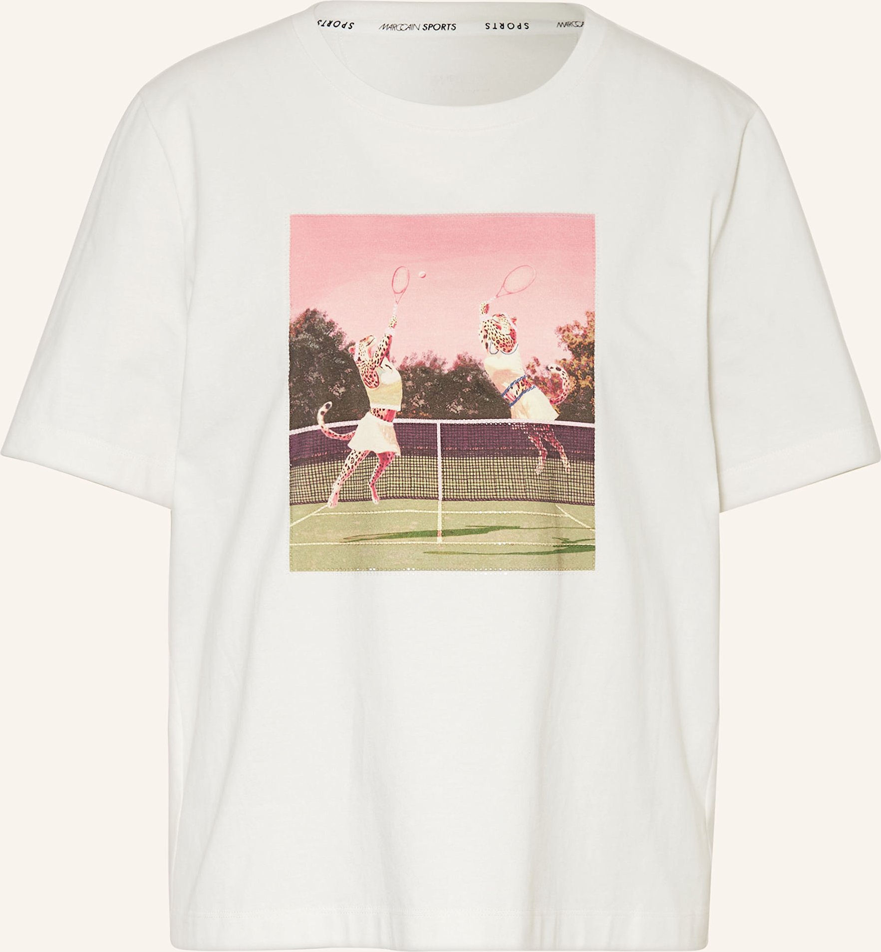 Marc Cain T-Shirt Mit Schmucksteinen weiss