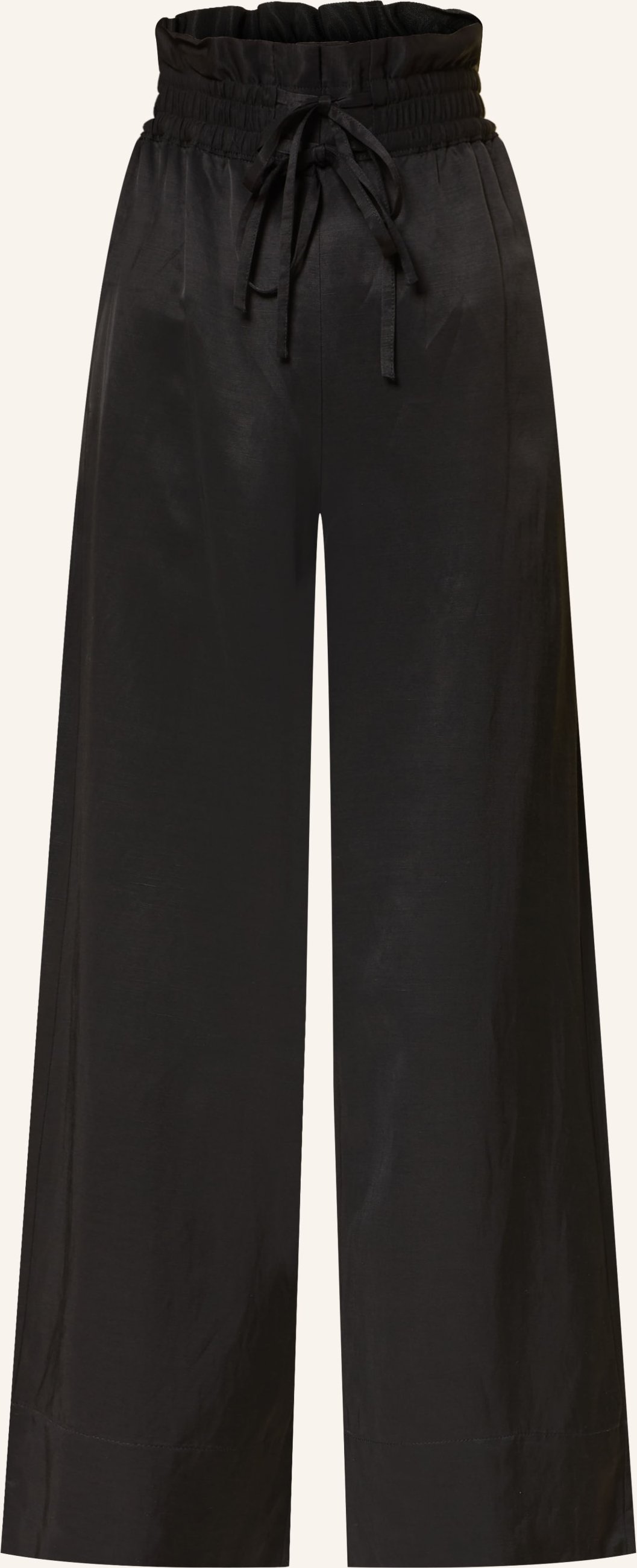 Boss Paperbag-Hose Tacola Aus Satin schwarz