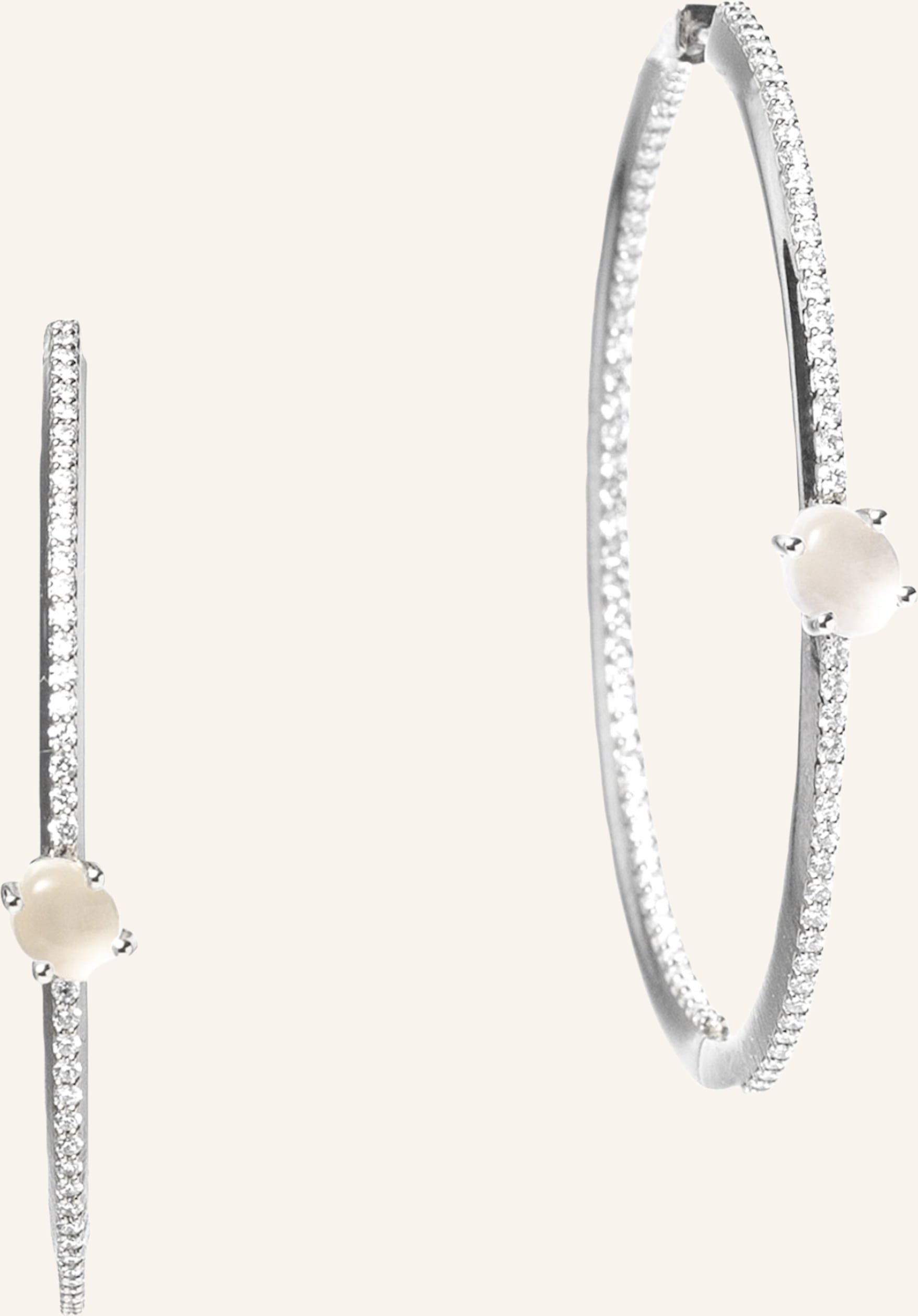 Vieri Ohrring Wolke Milchquarz Brillant Pavé silber