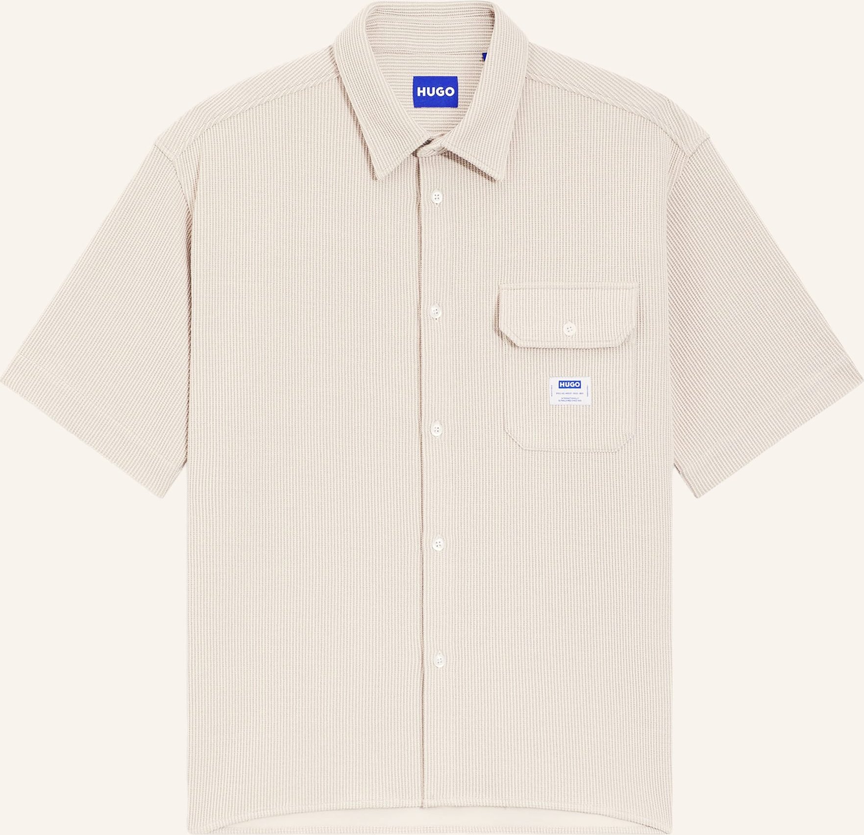 Hugo Strickhemd Ebaffino Comfort Fit beige