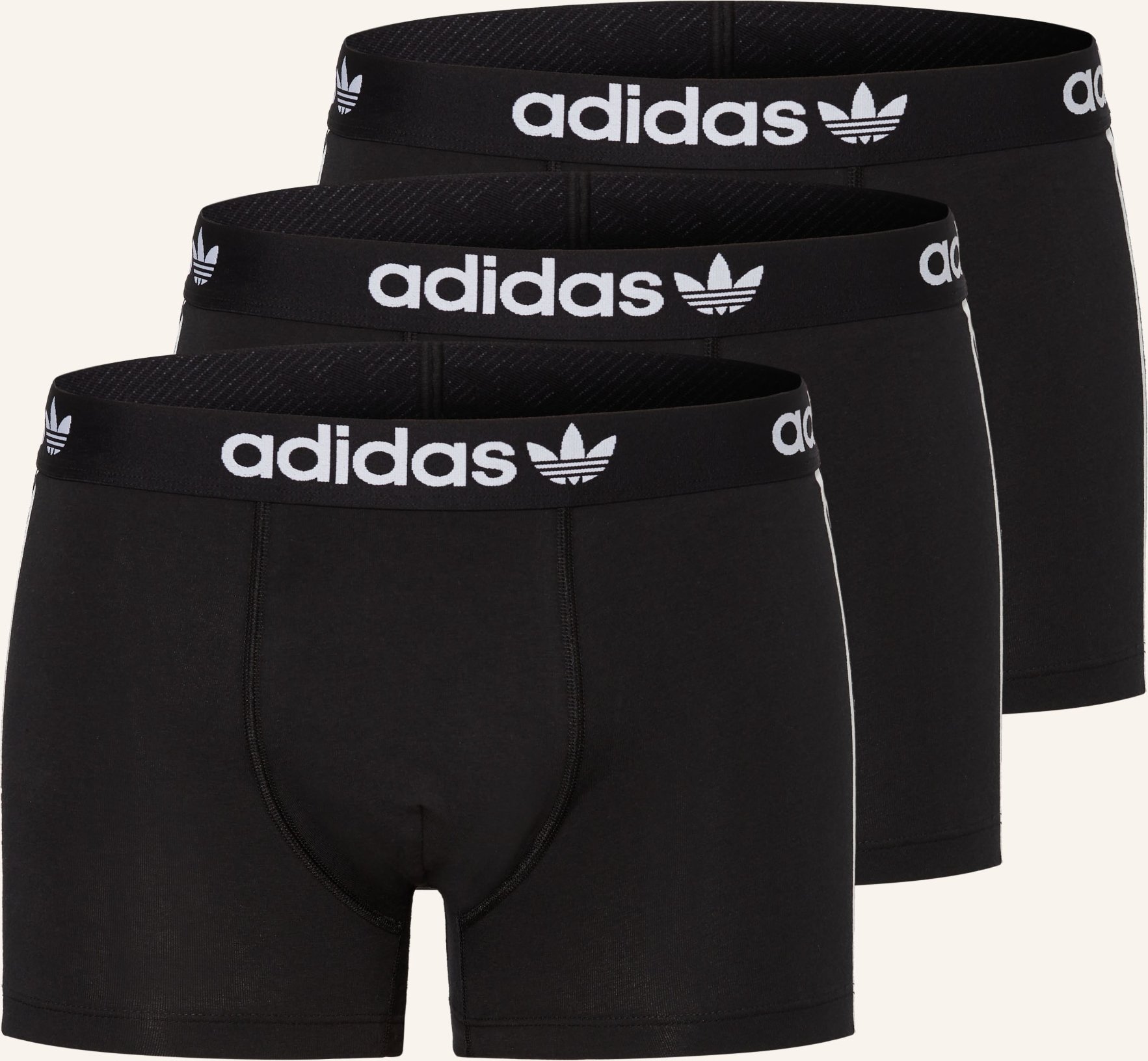 Adidas Originals 3er-Pack Boxershorts Comfort Flex Cotton 3-Stripes schwarz