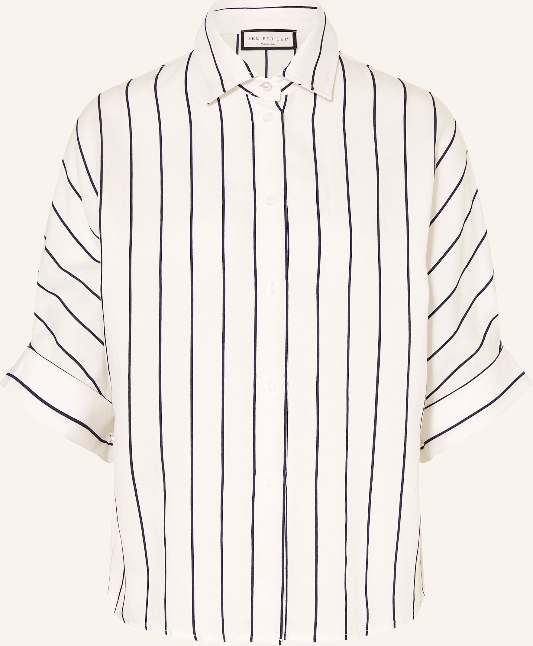 Sem Per Lei Hemdbluse Mit 3/4-Arm weiss