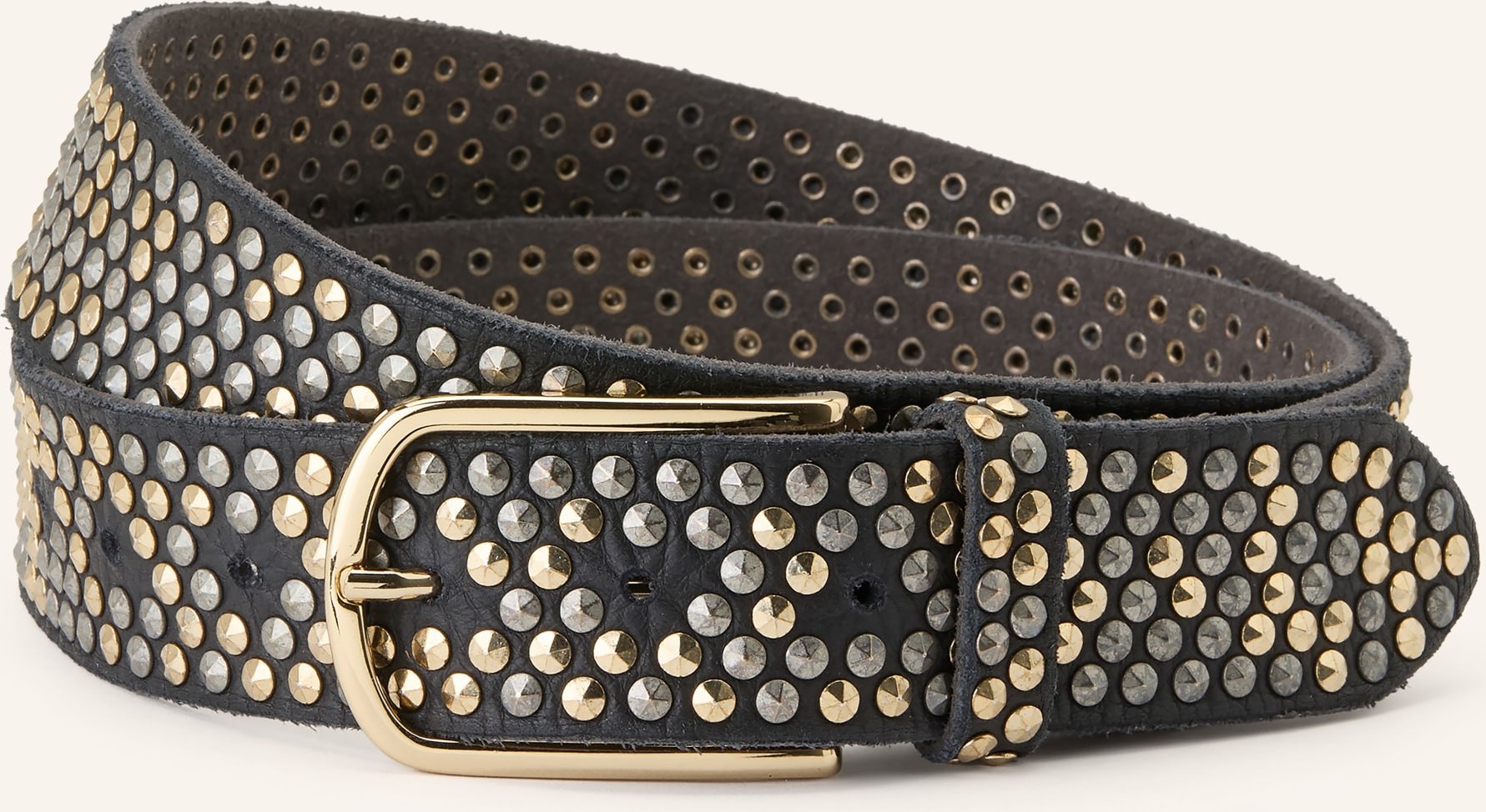 B.Belt Ledergürtel Zoe Mit Nieten schwarz