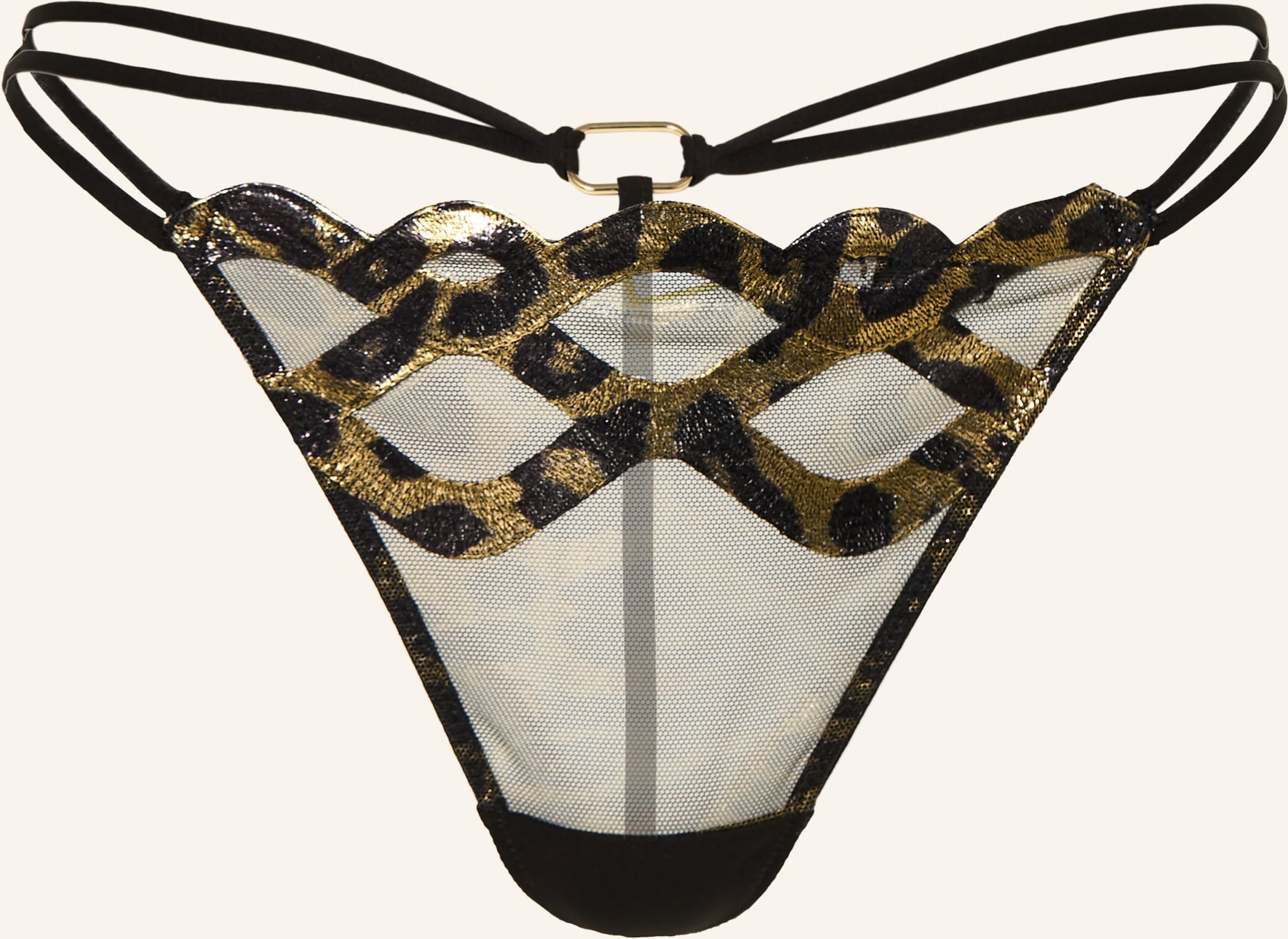 Livy String Kira Mit Glanzgarn schwarz