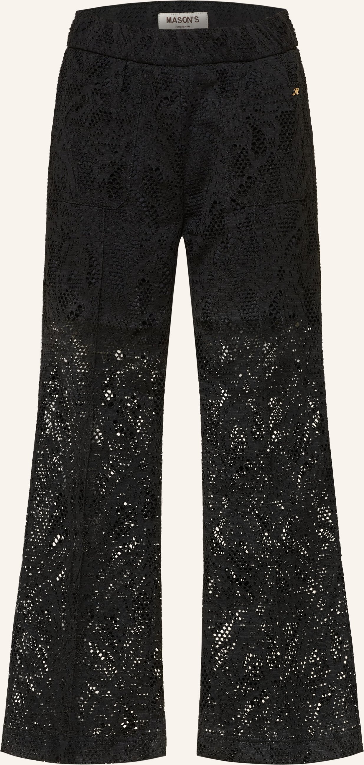 Mason's Hose Aus Lochspitze schwarz