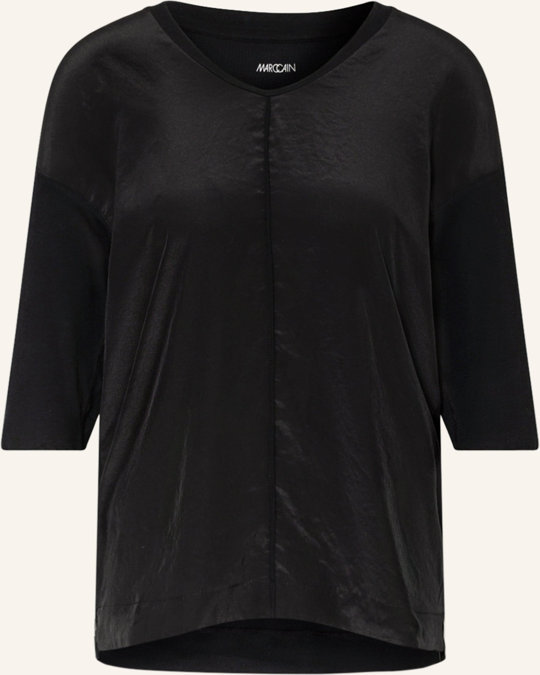 Thumbnail - Marc Cain Blusenshirt Mit 3/4-Arm Im Materialmix schwarz