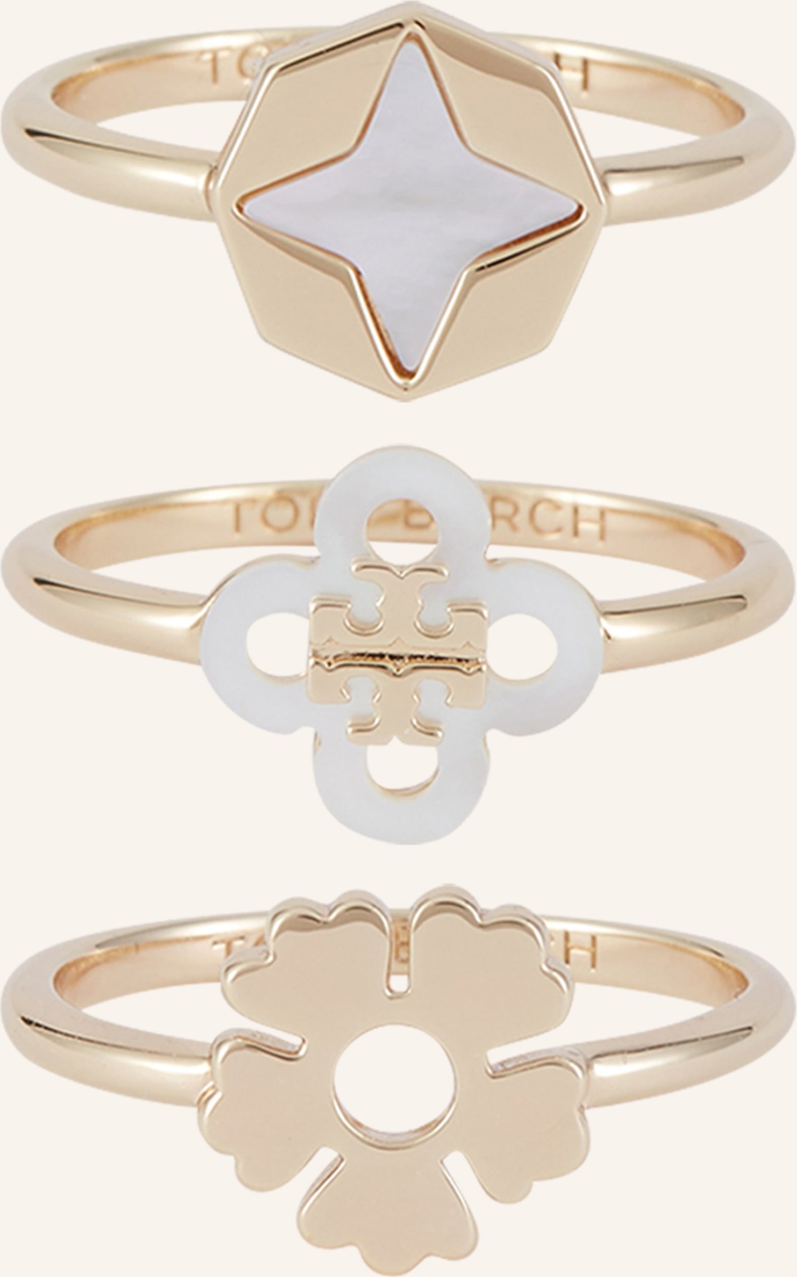 Tory Burch 3er-Set Ringe gold