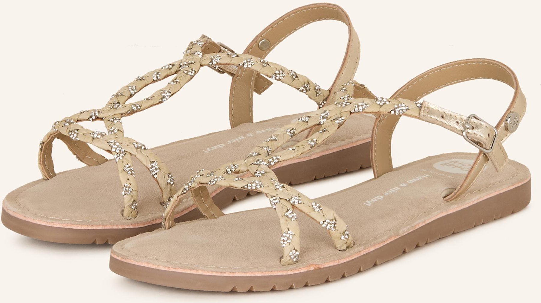 Thumbnail - Gioseppo Sandalen Wenham Mit Schmucksteinen beige