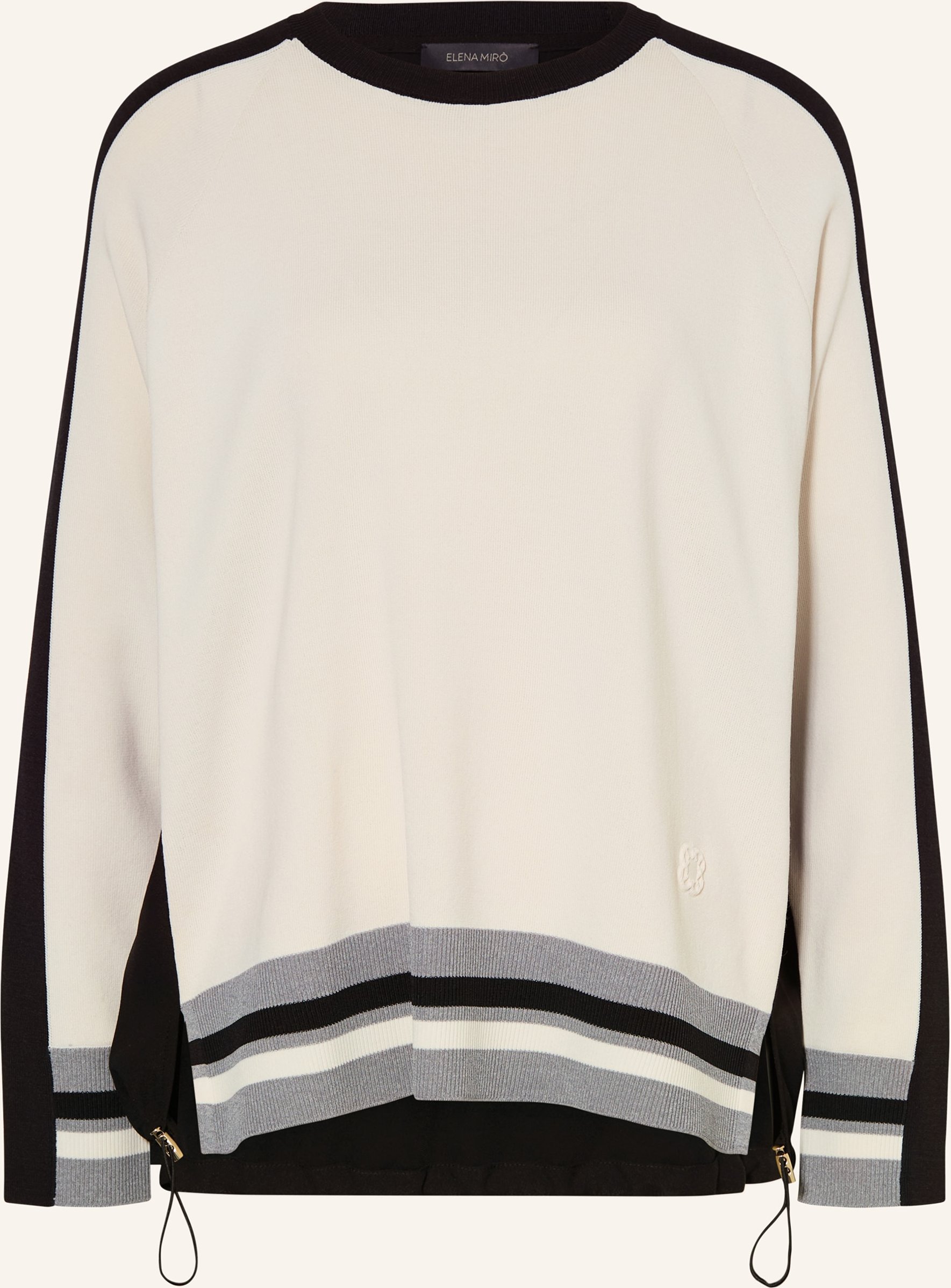 Elena Miro Pullover Im Materialmix schwarz