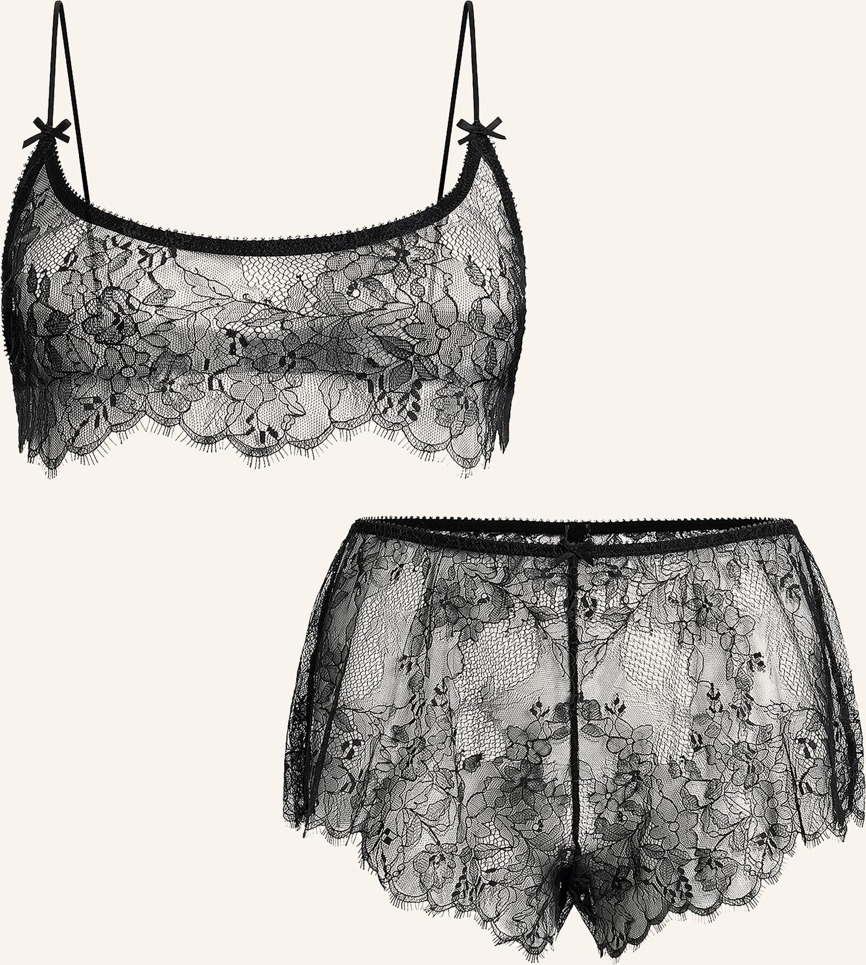 Skims Set Ultra Fine: Bustier Und Panty schwarz