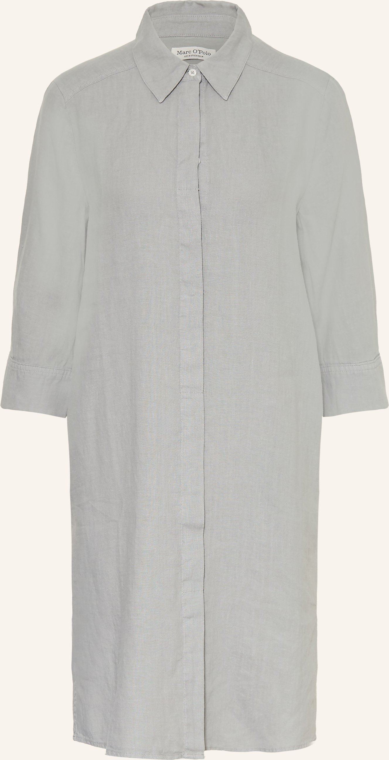 Marc O'polo Hemdblusenkleid Aus Leinen Mit 3/4-Arm blau