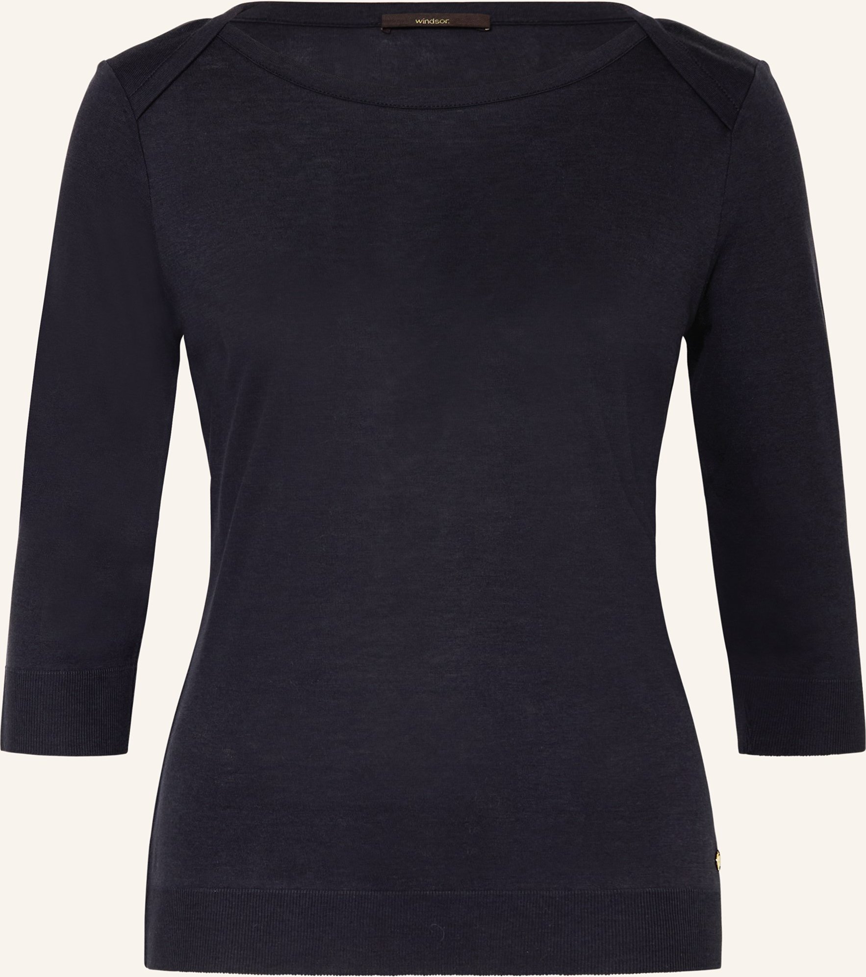 Windsor. Strickshirt Mit 3/4-Arm blau