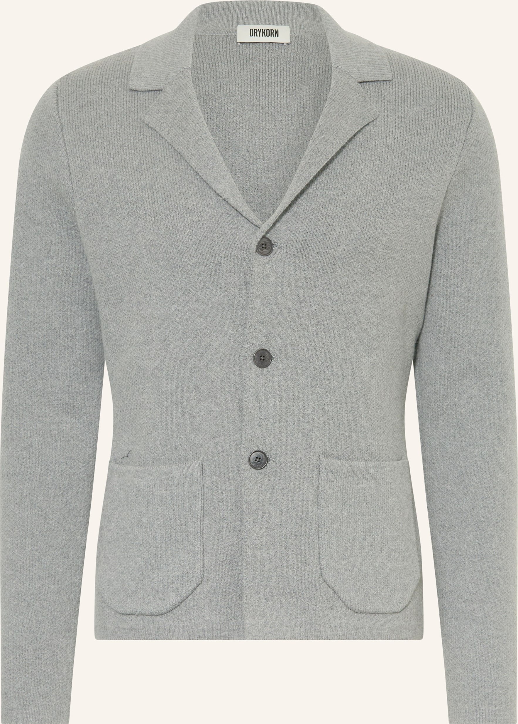 Drykorn Stricksakko Timmino Regular Fit grau