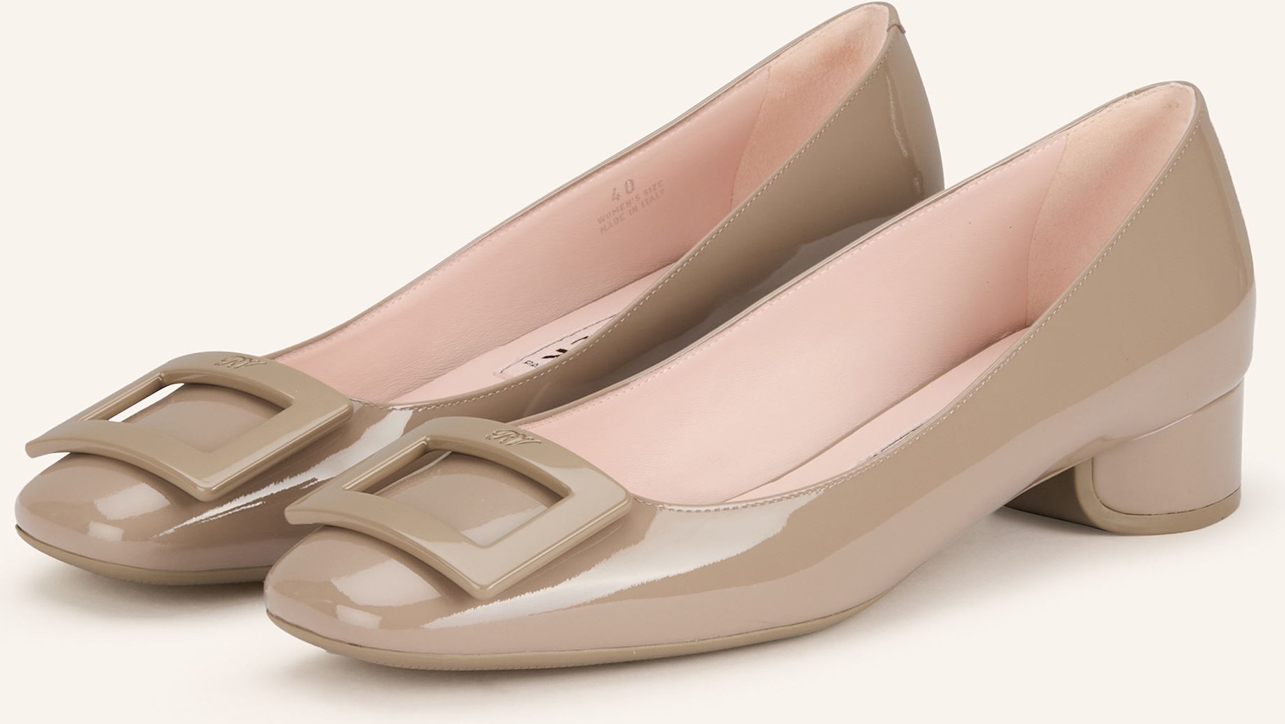 Thumbnail - Roger Vivier Lack-Pumps U Look beige