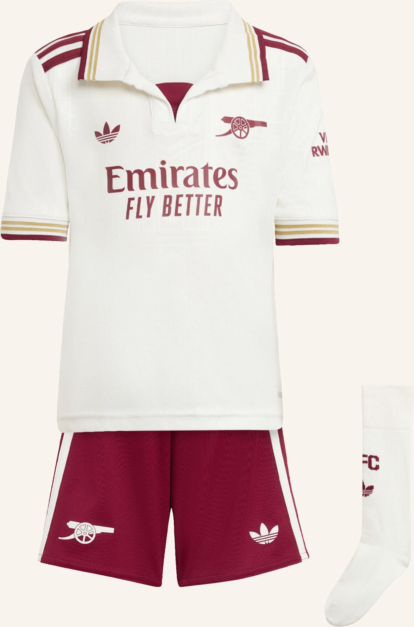 Adidas Fc Arsenal 25/26 Kids Mini-Ausweichausrüstung weiss
