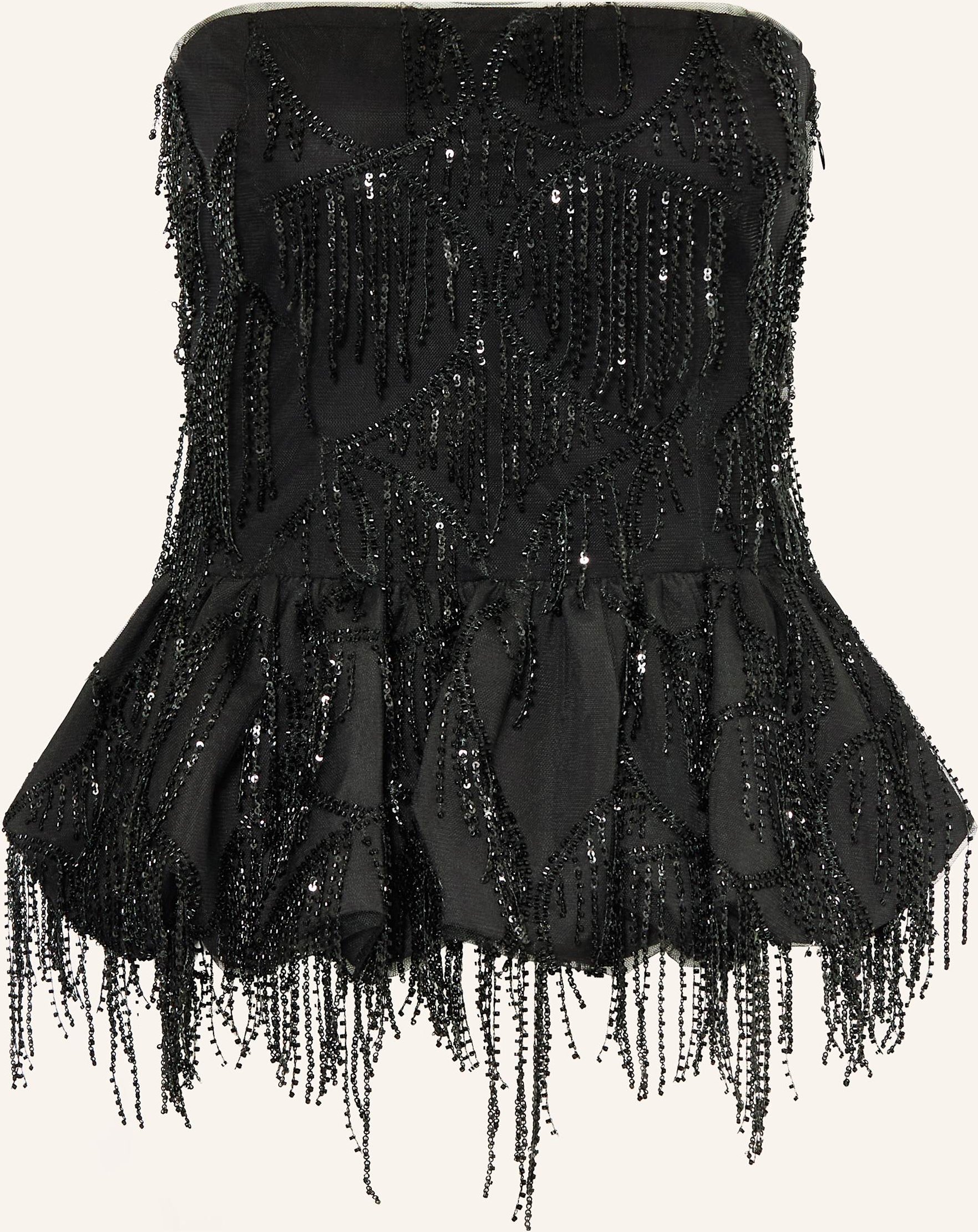 Thumbnail - Rotate Off-Shoulder-Bluse Mit Pailletten Und Mesh schwarz