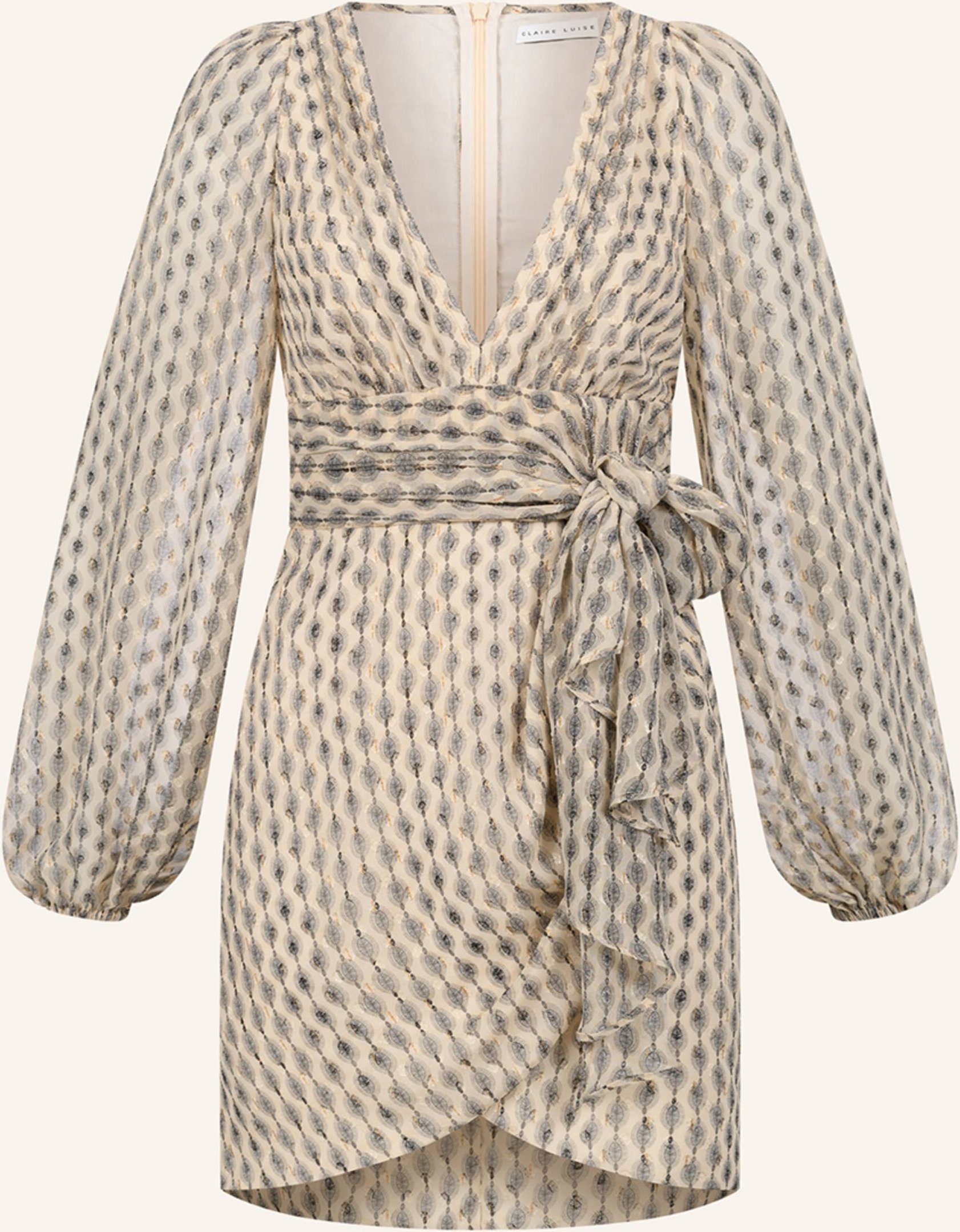 Claire Luise Minikleid Mit Vintagemuster beige