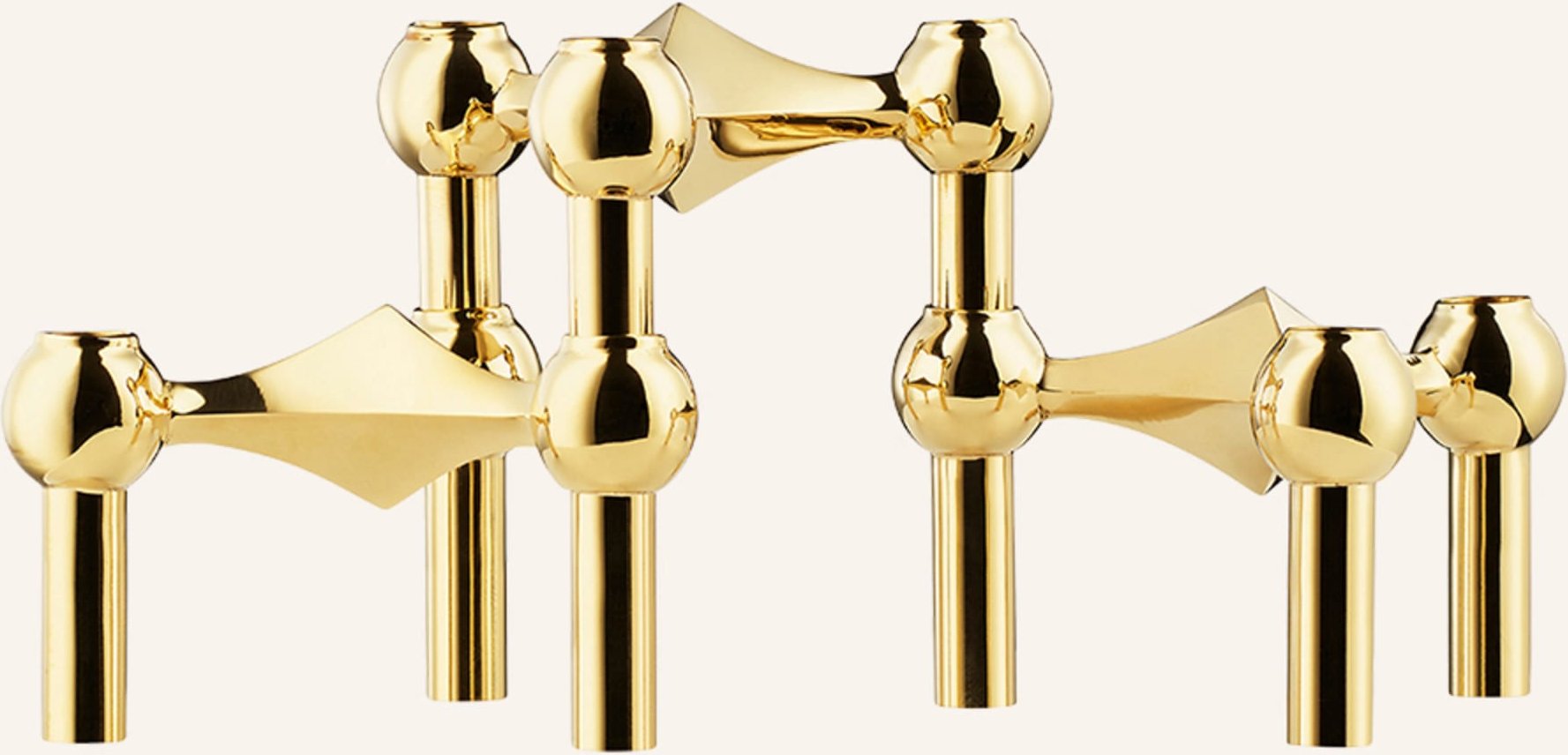 Stoff Nagel 3er-Set Kerzenhalter gold